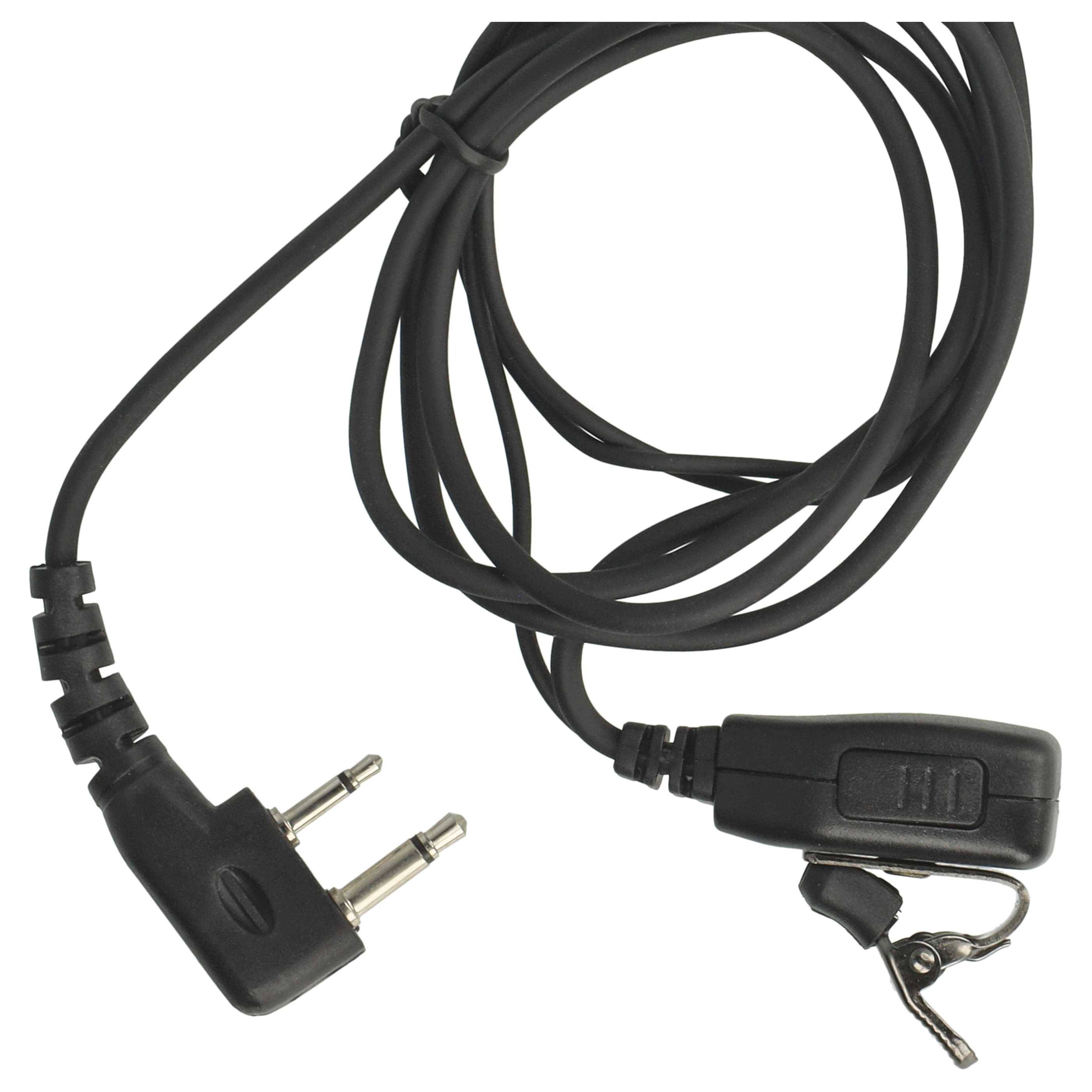vhbw Headset kompatibel mit Alinco DJ-580 | DJ-196, DJ-560, DJ-446, DJ-496, DJ-493 Funkgerät - schwarz, Transparenter-3