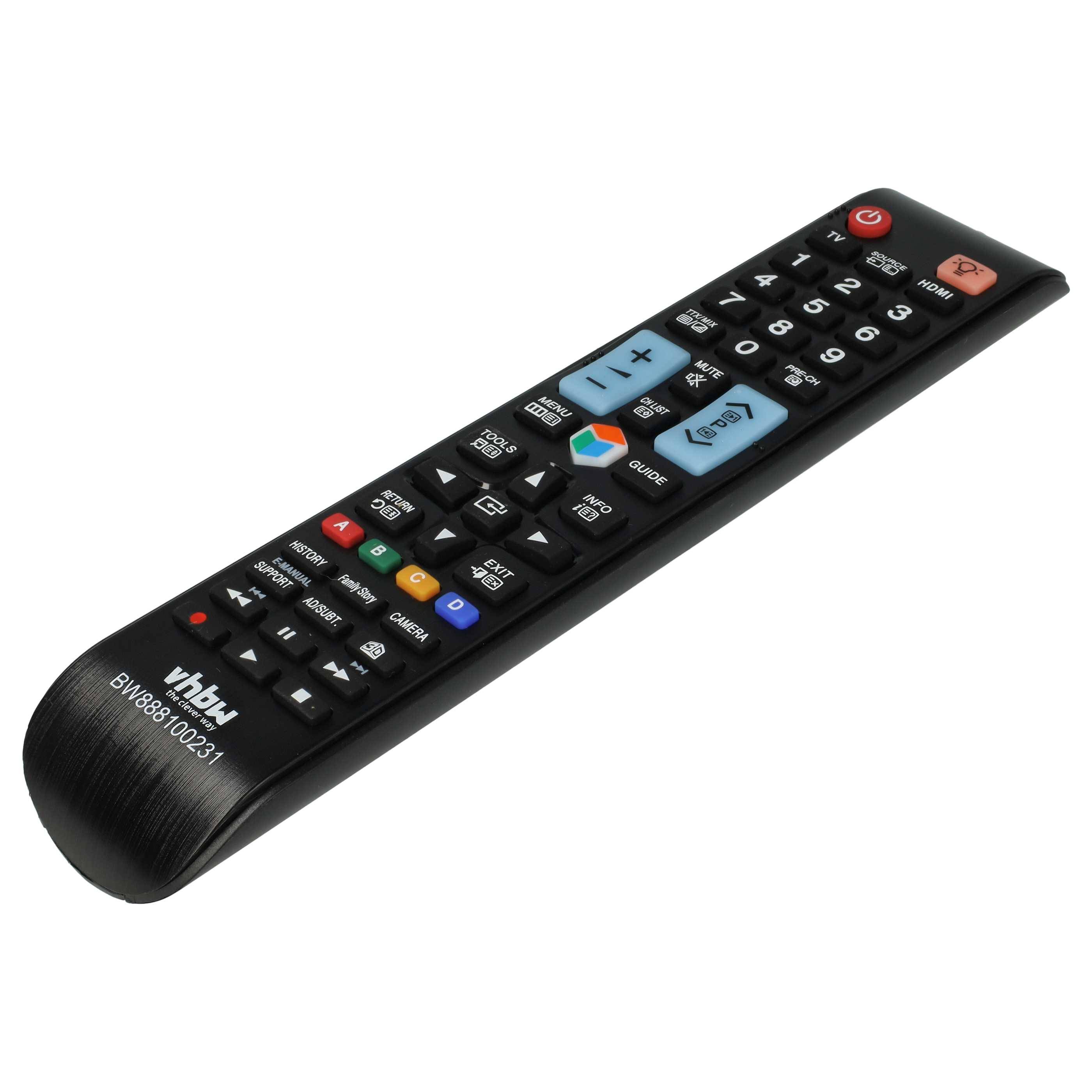 vhbw Fernbedienung kompatibel mit Samsung PS60E6505 | PS60E6507, PS64E550, UA32ES6200, UA32ES6220, UA40ES6200 Fernseher-0