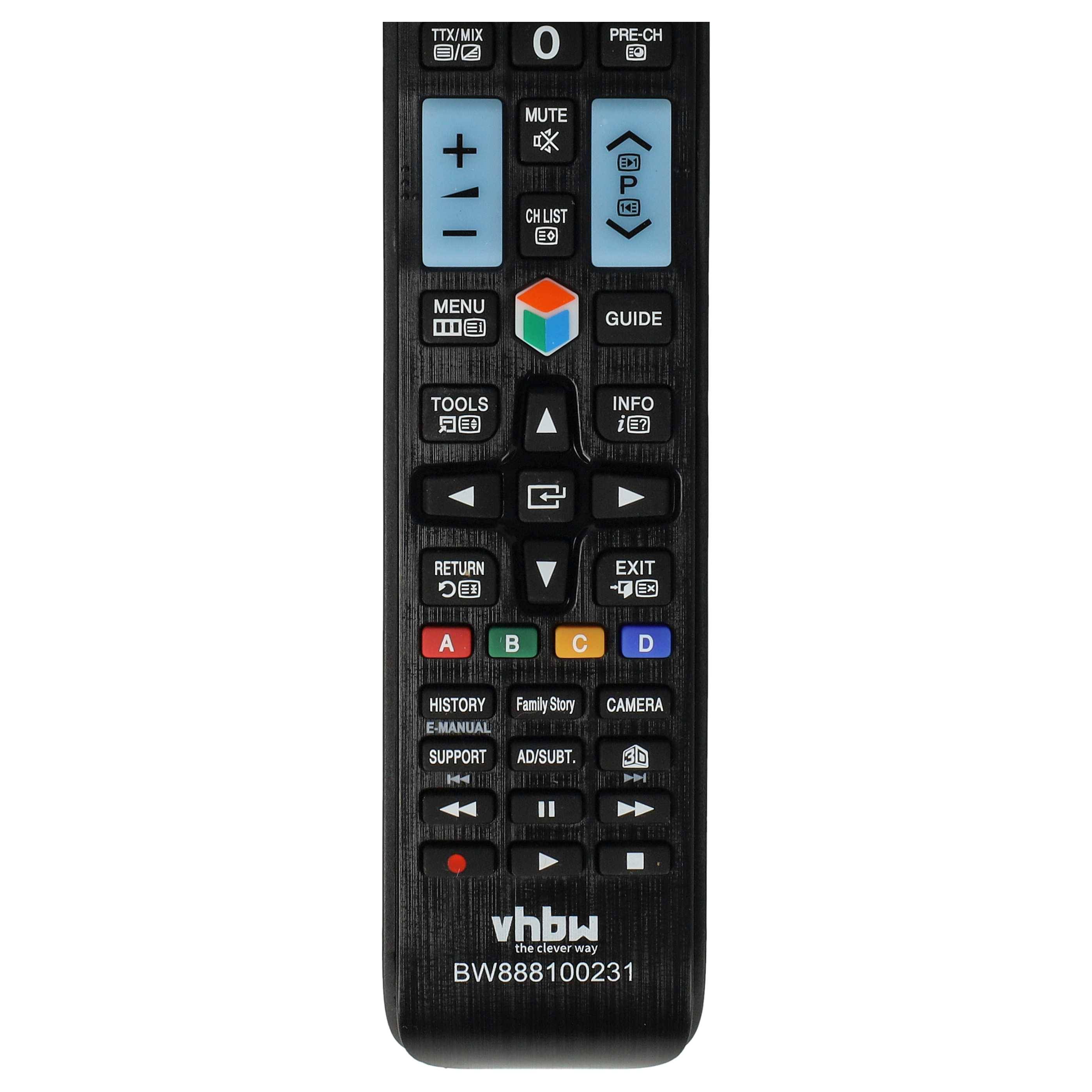 vhbw Fernbedienung kompatibel mit Samsung PS60E6505 | PS60E6507, PS64E550, UA32ES6200, UA32ES6220, UA40ES6200 Fernseher-5
