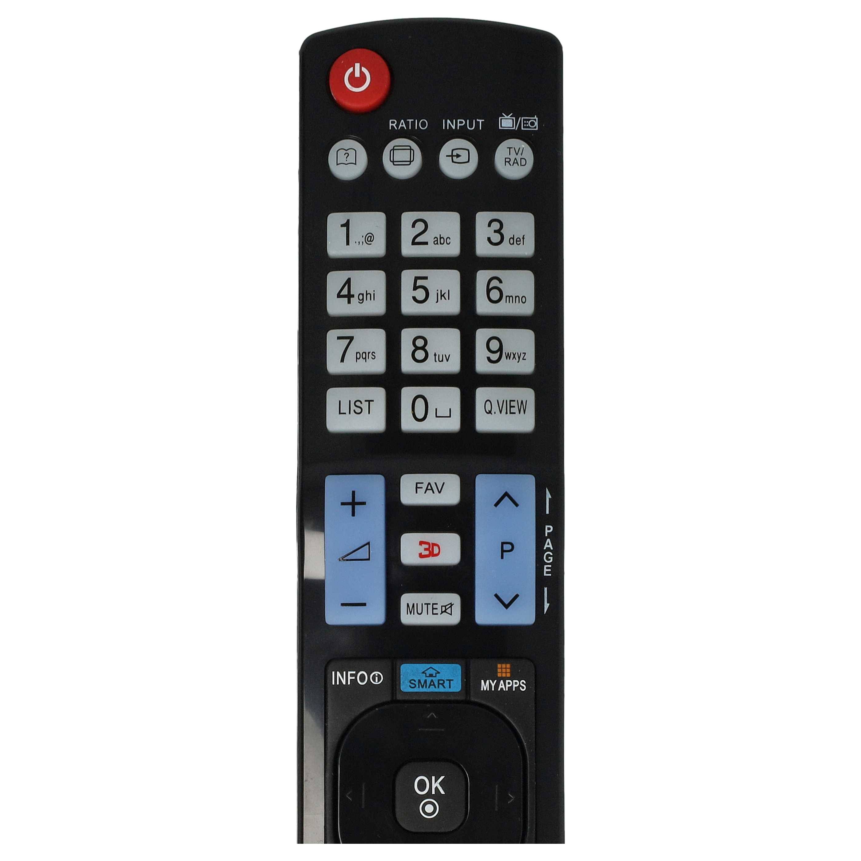 vhbw Fernbedienung kompatibel mit LG 55LA620V | 55EA9800, 55LA6620, 55LA6230, 50LA6230, 50PH6700, 50LA6620 Fernseher, TV-6