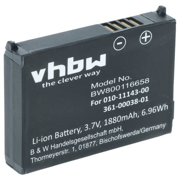 vhbw 1x Akku Ersatz für Garmin 010-11143-00 | für GPS Navigation Navi (1880 mAh, 3,7 V, Li-Ion)