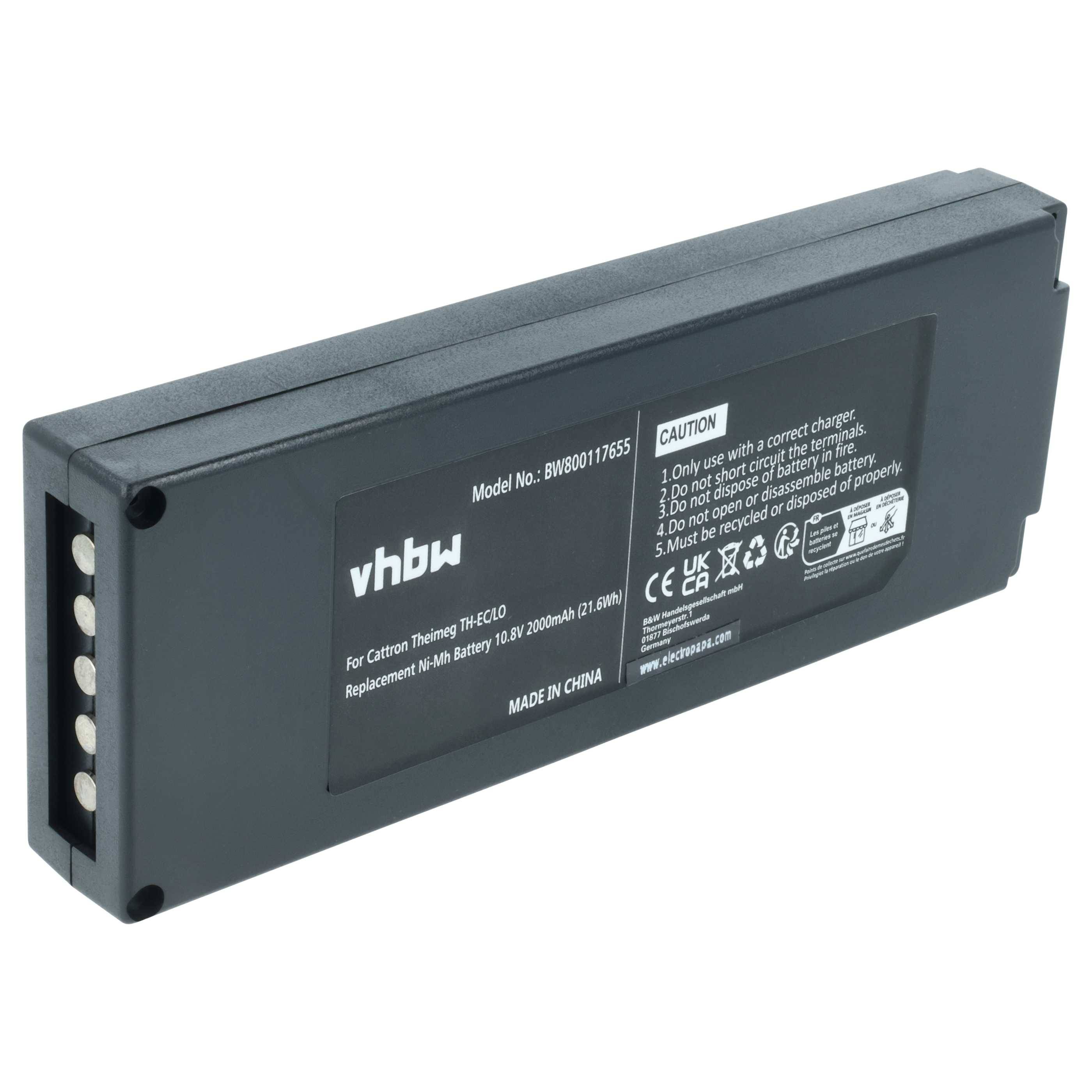 vhbw Akku Ersatz für Cattron-Theimeg B5018-00061 | BT081-00053 für Fernbedienung Remote Control (2000mAh, 10,8V, NiMH)-0