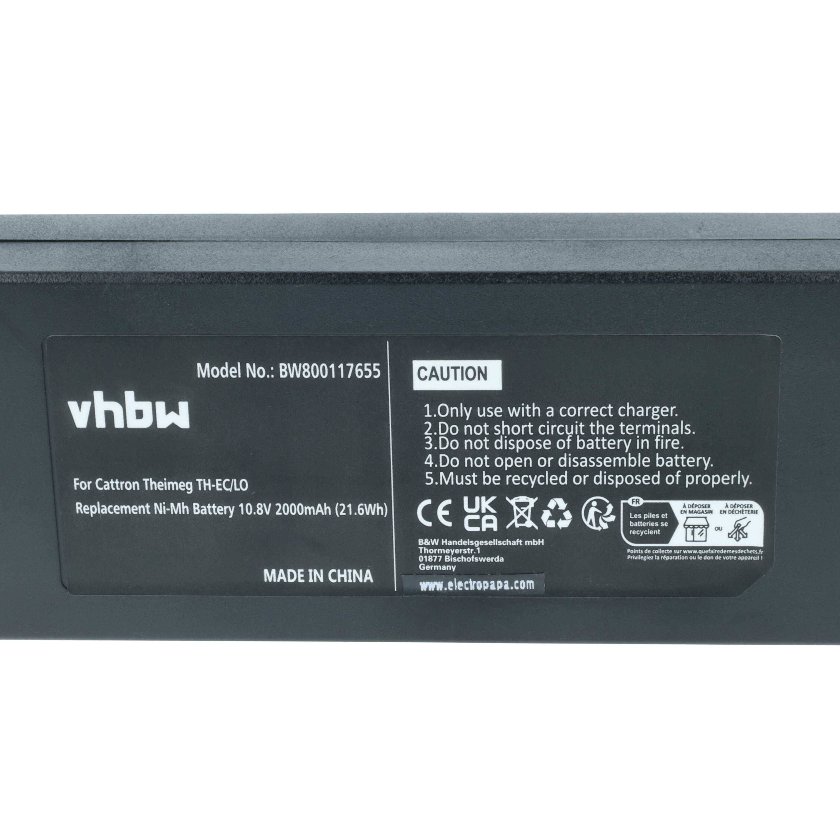 vhbw 5x Akku kompatibel mit Cattron-Theimeg TH-EC/LO Fernbedienung Remote Control (2000 mAh, 10,8 V, NiMH)-3