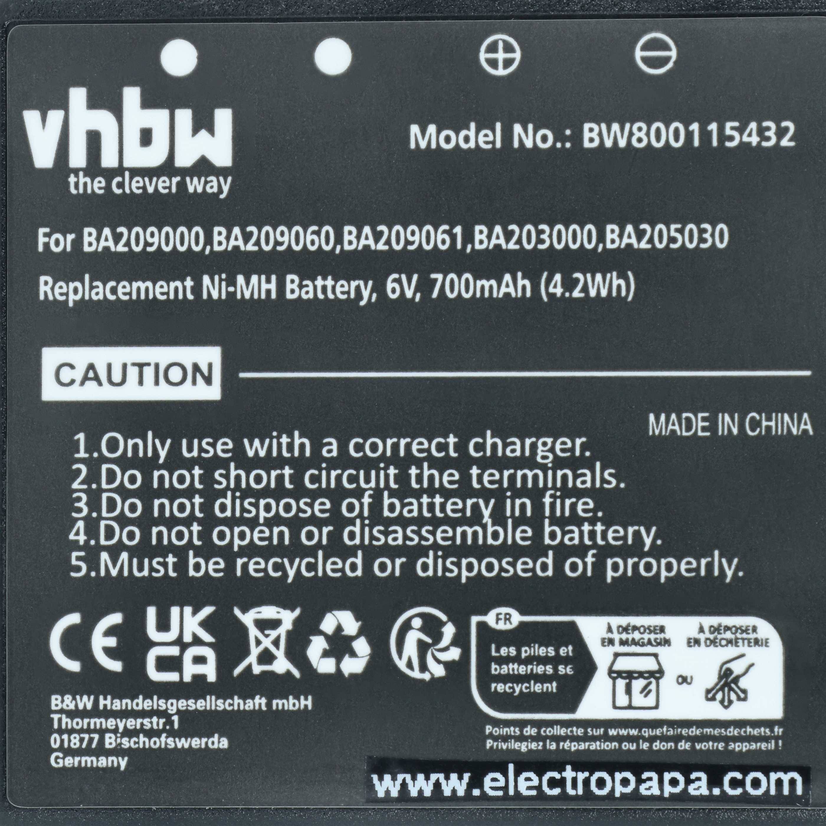 vhbw 5x Akku Ersatz für HBC BA206000 | BA203000, BA205030, 005-01-00615 für Industrie-Funkfernsteuerung Fernbedienung-3