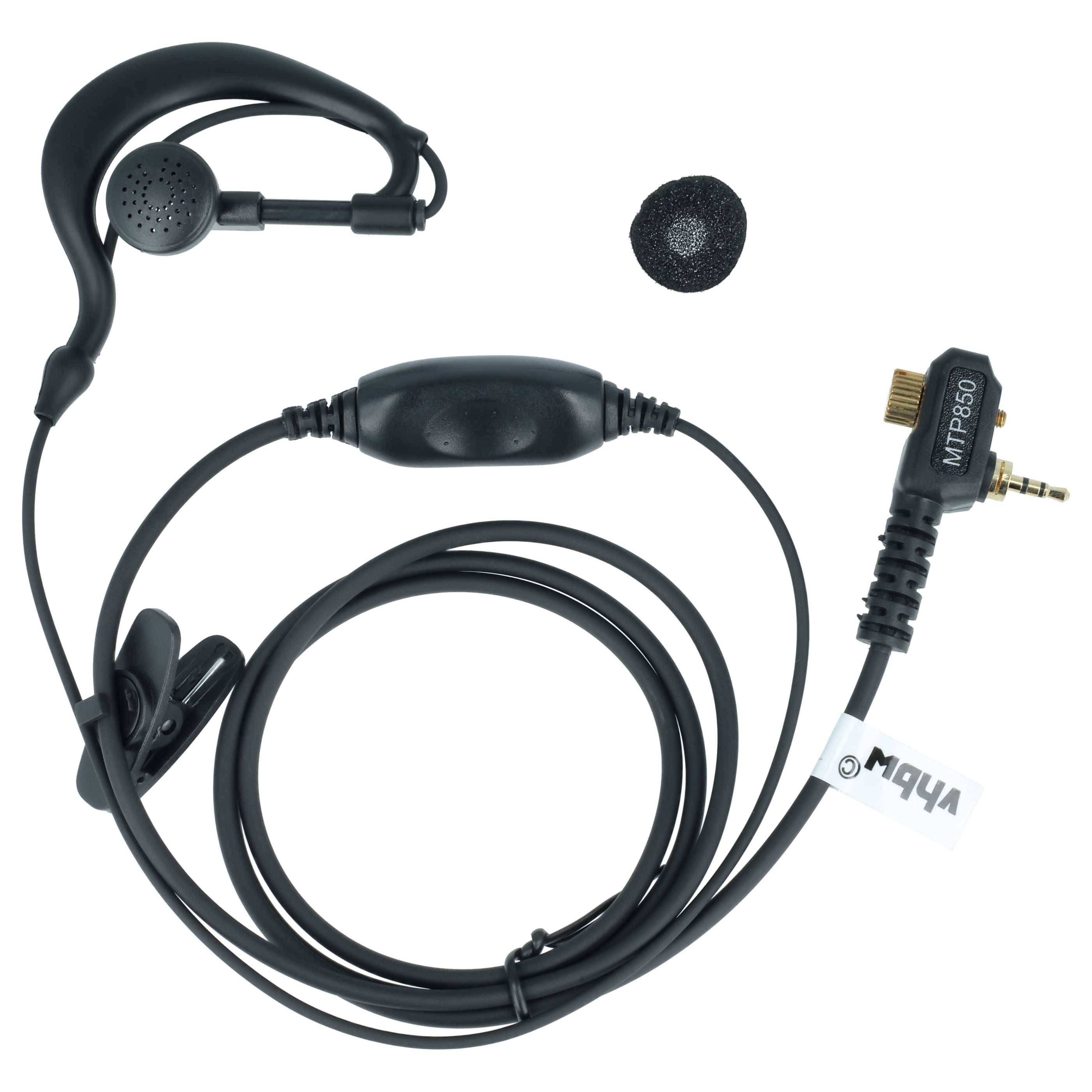 vhbw Headset Ersatz für Motorola FTN6583 für Funkgerät | schwarz-0
