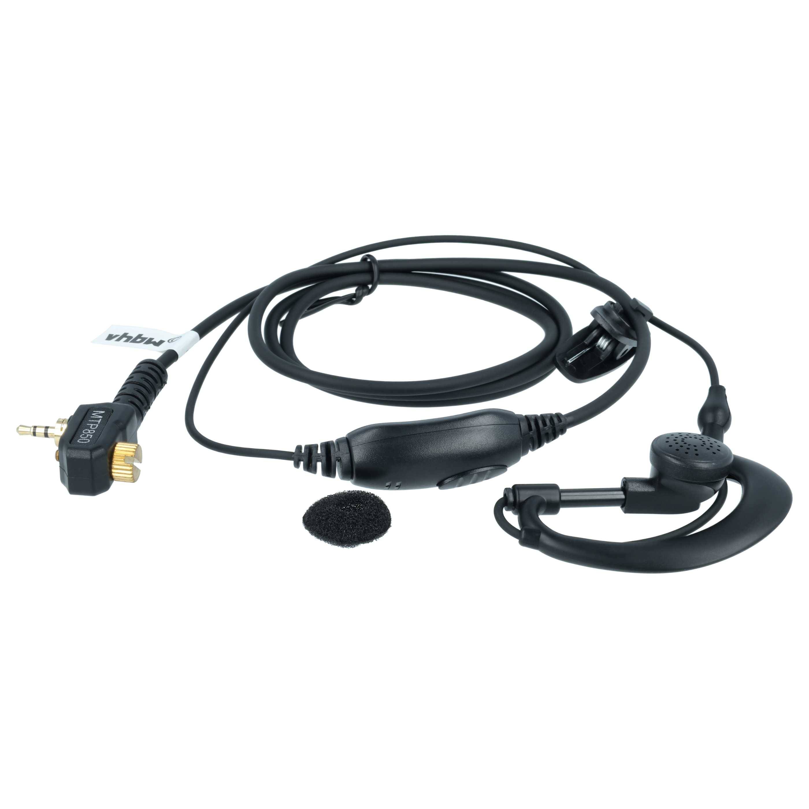 vhbw Headset Ersatz für Motorola FTN6583 für Funkgerät | schwarz-1