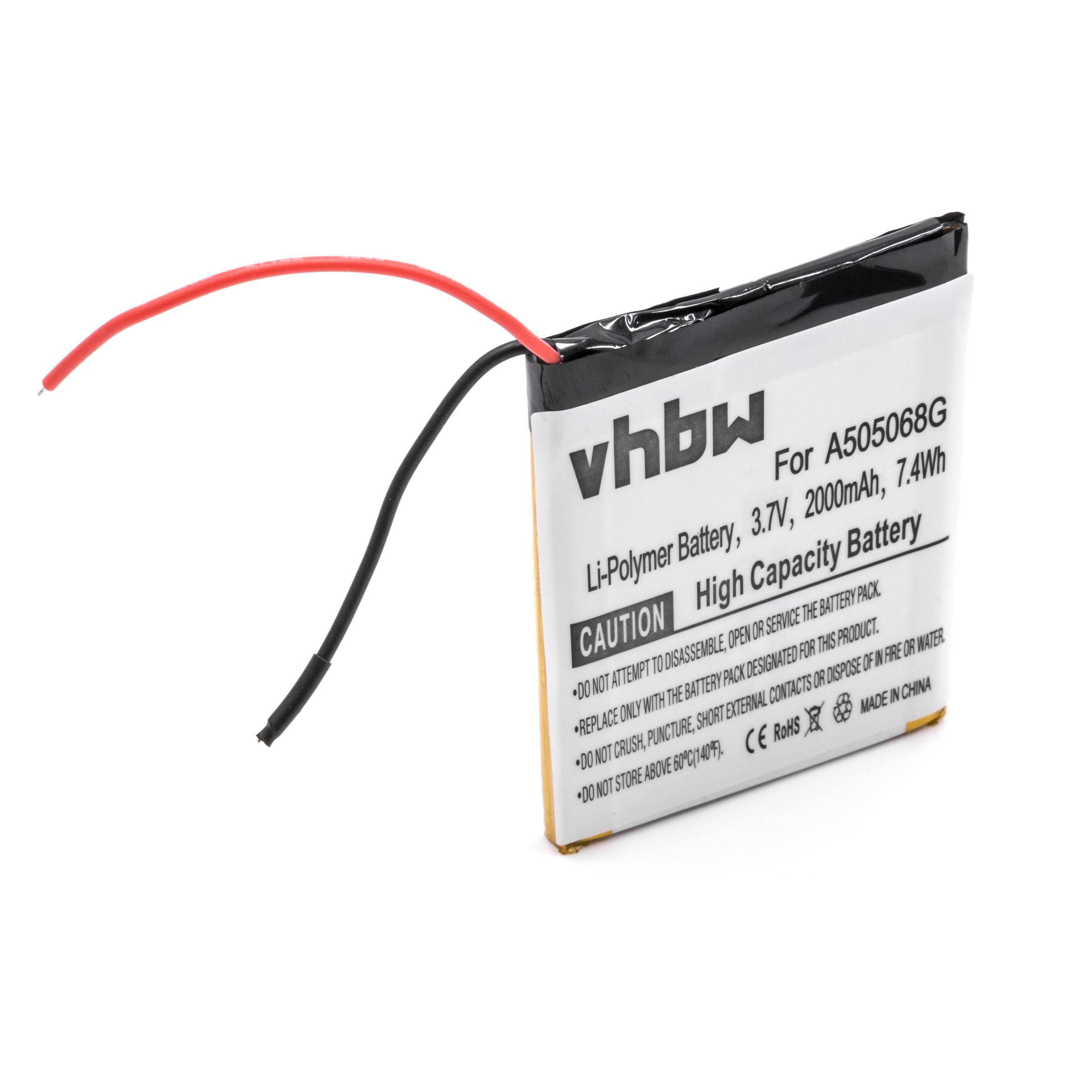 vhbw Akku Ersatz für Navgear A505068G | 100618 E100602-BU50-1-R für GPS Navigation Navi (2000 mAh, 3,7 V, Li-Polymer)-0