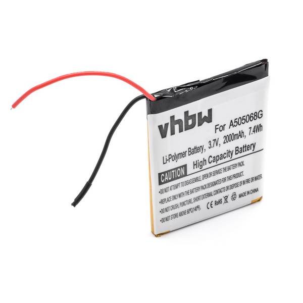 vhbw Akku Ersatz für Navgear A505068G | 100618 E100602-BU50-1-R für GPS Navigation Navi (2000 mAh, 3,7 V, Li-Polymer)