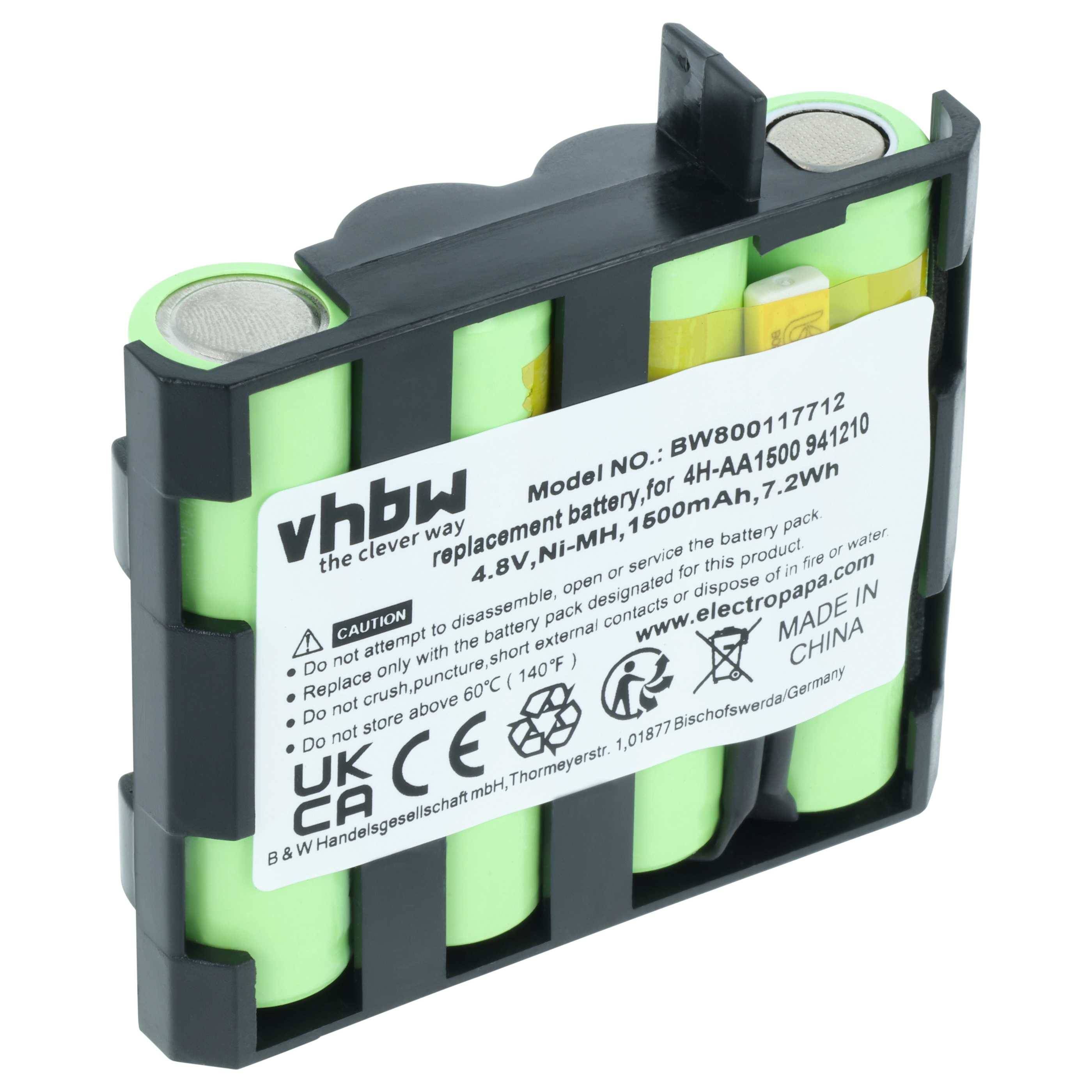 vhbw Akku kompatibel mit Compex Muskelstimulator Geräte | Ersetzt Compex 4H-AA1500, 4H-AA2000, 941210, 941213 - (NiMH-0