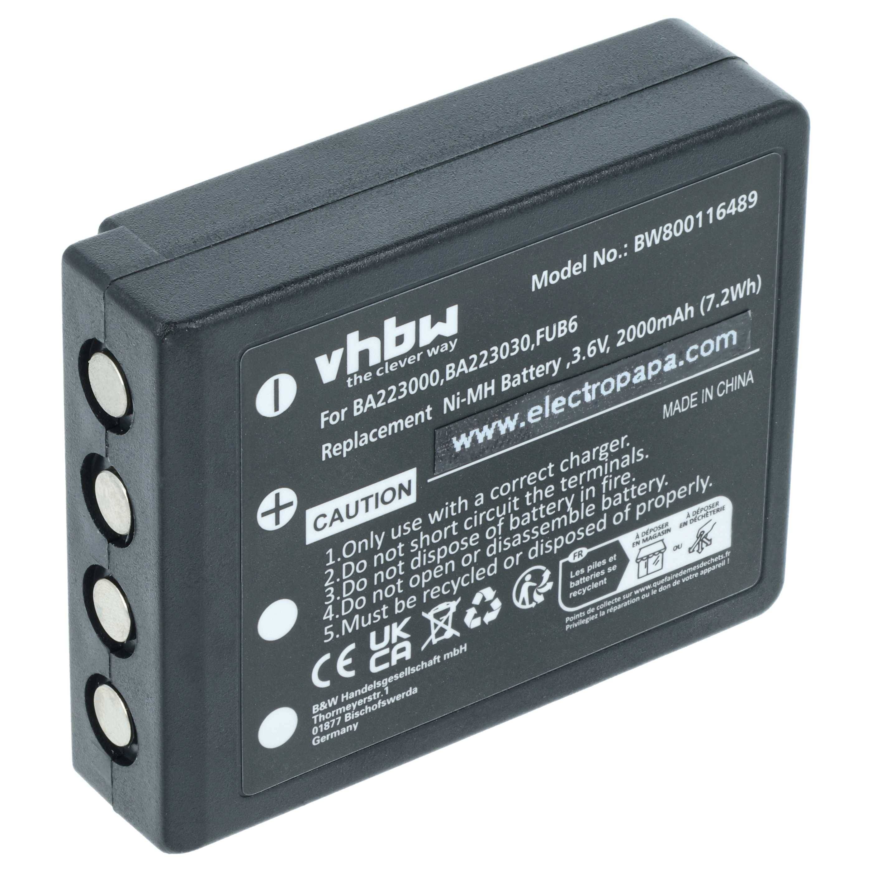 vhbw Akku kompatibel mit HBC Radiomatic Micron 7 | Patrol D, Micron 5, Micron 6, patrol L Fernbedienung Remote Control-0