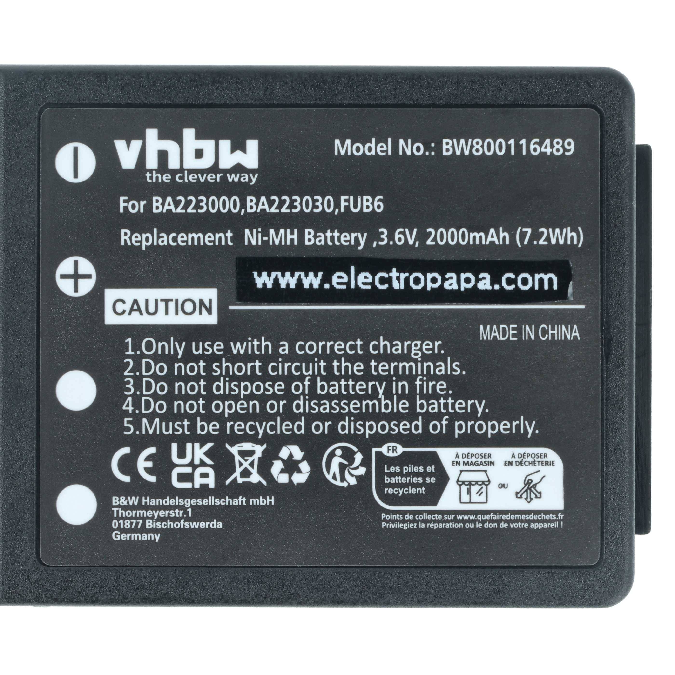 vhbw Akku kompatibel mit HBC Radiomatic Micron 7 | Patrol D, Micron 5, Micron 6, patrol L Fernbedienung Remote Control-3