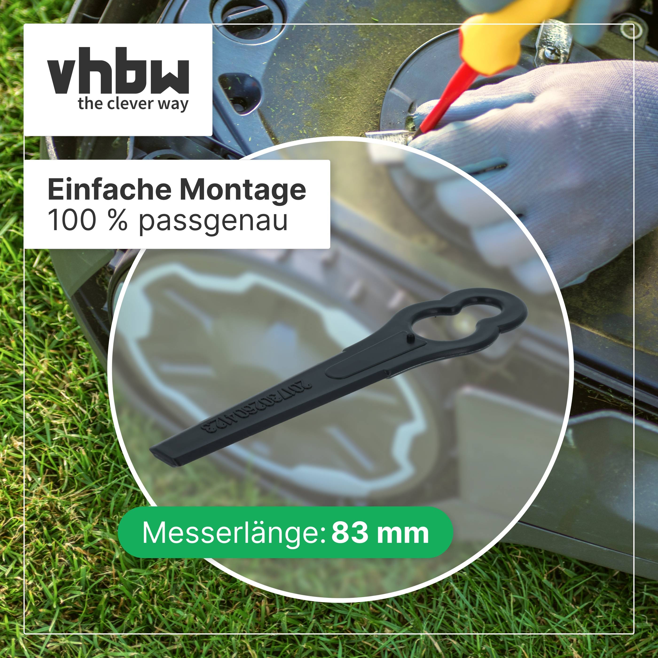 vhbw 20x Ersatz-Messer kompatibel mit Bosch ART 26 Li | ART 26 Easytrimm Accu, ART 26 Combitrim Rasentrimmer --1