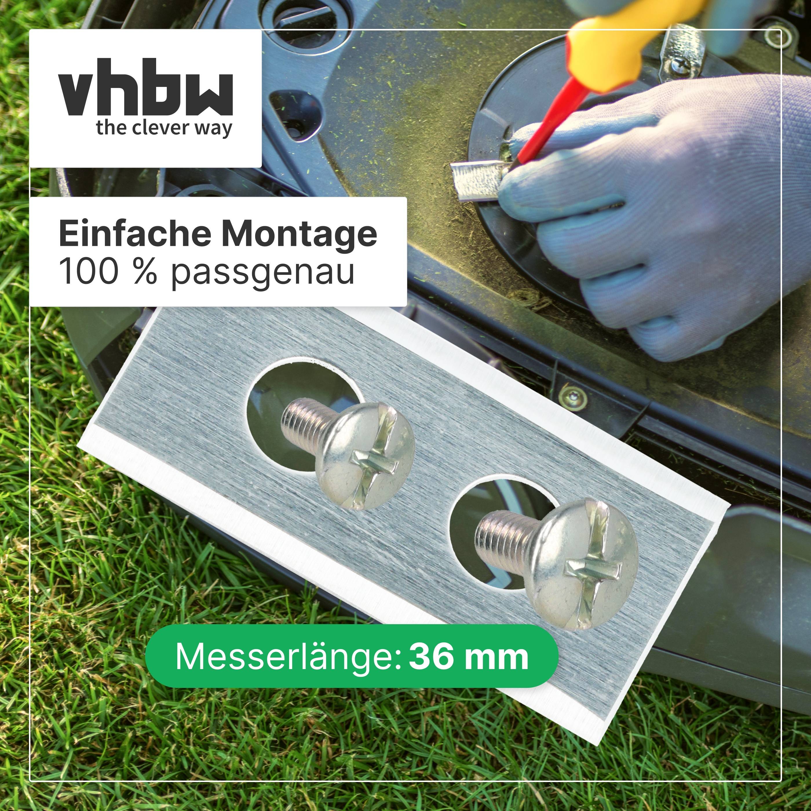 vhbw 9x Ersatz-Messer kompatibel mit Worx Landroid WG791E.1 | WG793E, WG793E.1 Rasenmäher - Ersatzklinge Silber, Stahl-2