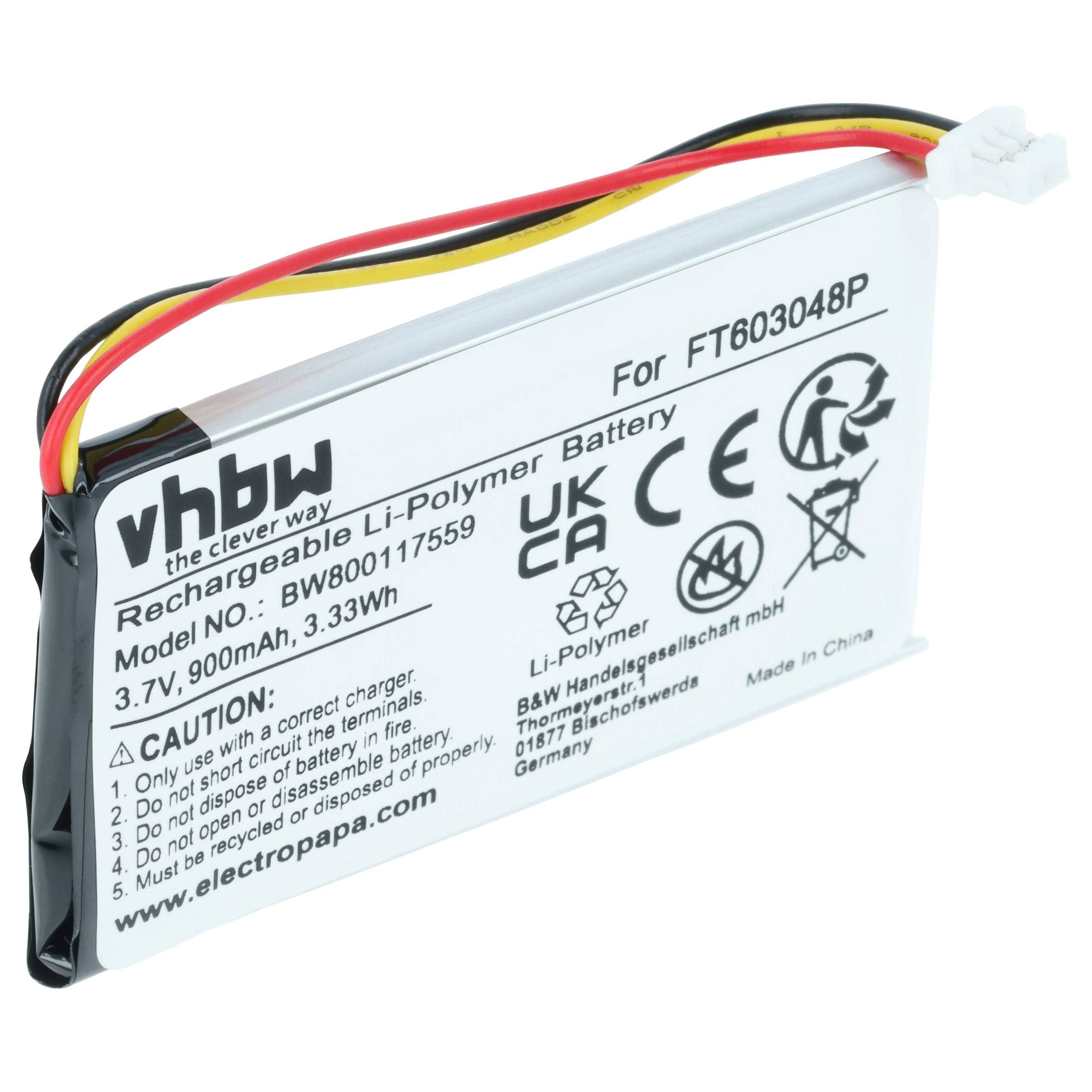 vhbw Akku kompatibel mit Turtle Beach Ear Force | Wireless Headset Kopfhörer (900 mAh, 3,7 V, Li-Ion)