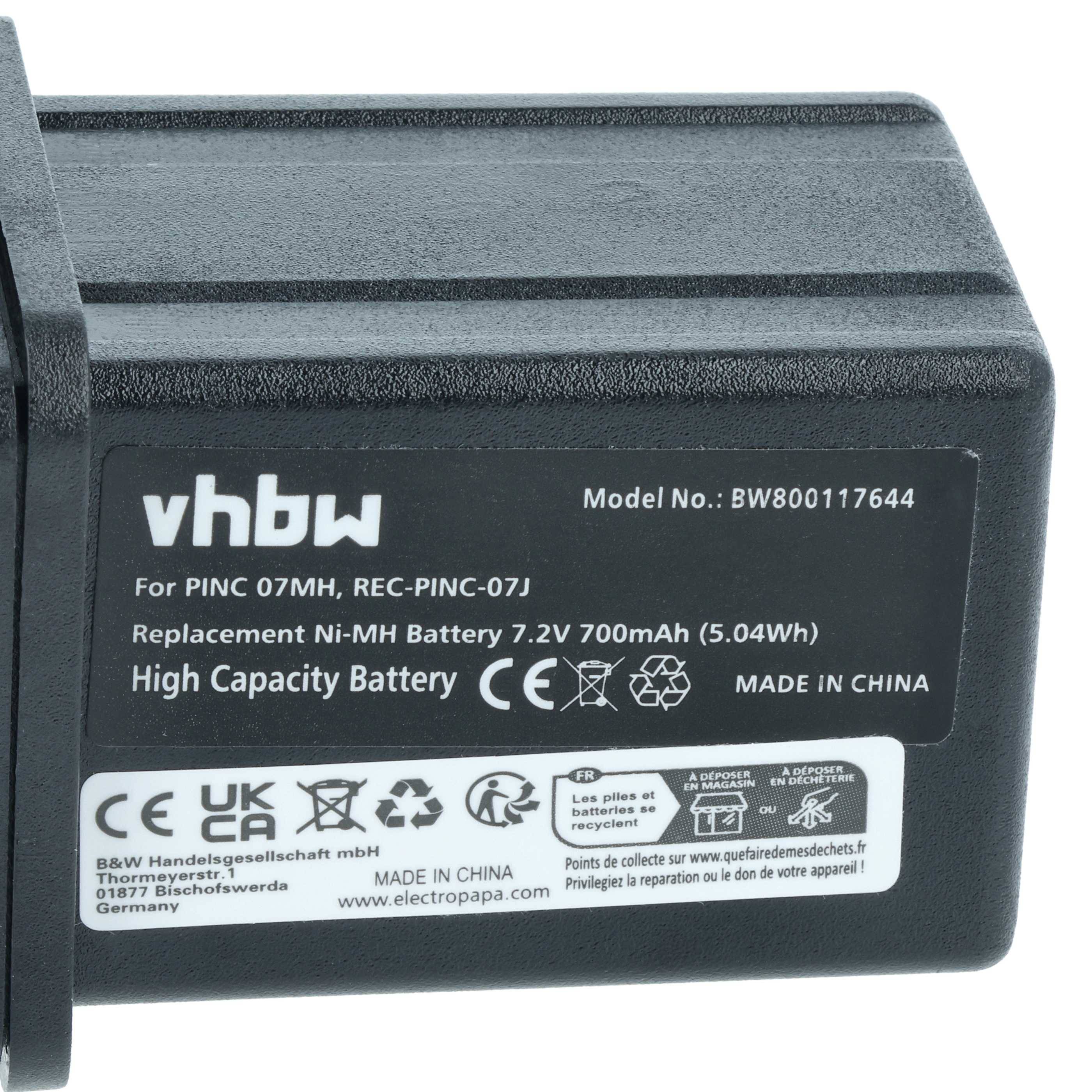 vhbw 5x Akku kompatibel mit Elca TECHNO-M | GENIO-P Fernbedienung Remote Control (700 mAh, 7,2 V, NiMH)-3
