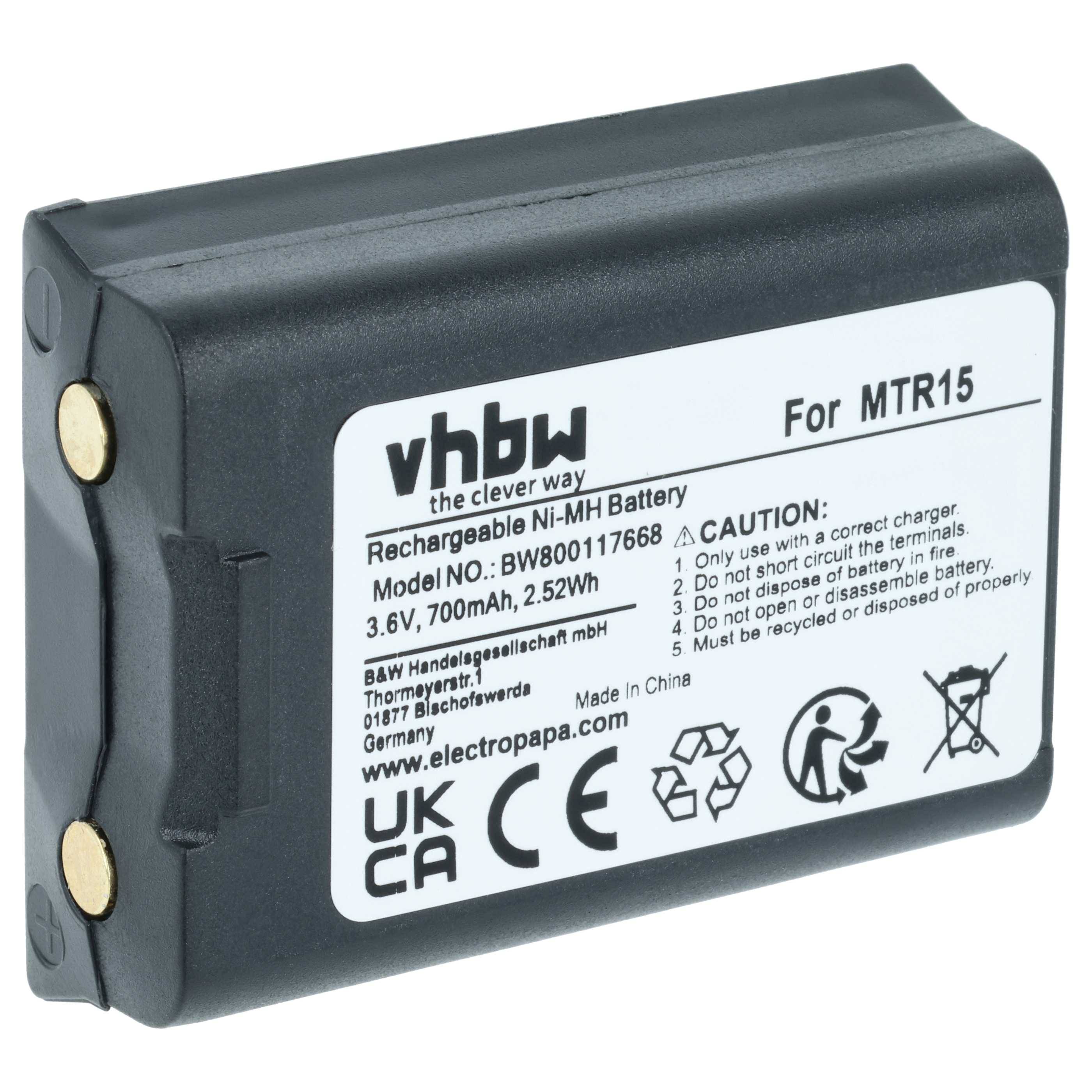 vhbw Akku kompatibel mit Ravioli LNH800 | LJRAEC20.50098.02.11 Fernbedienung Remote Control (700 mAh, 3,6 V, NiMH)-0