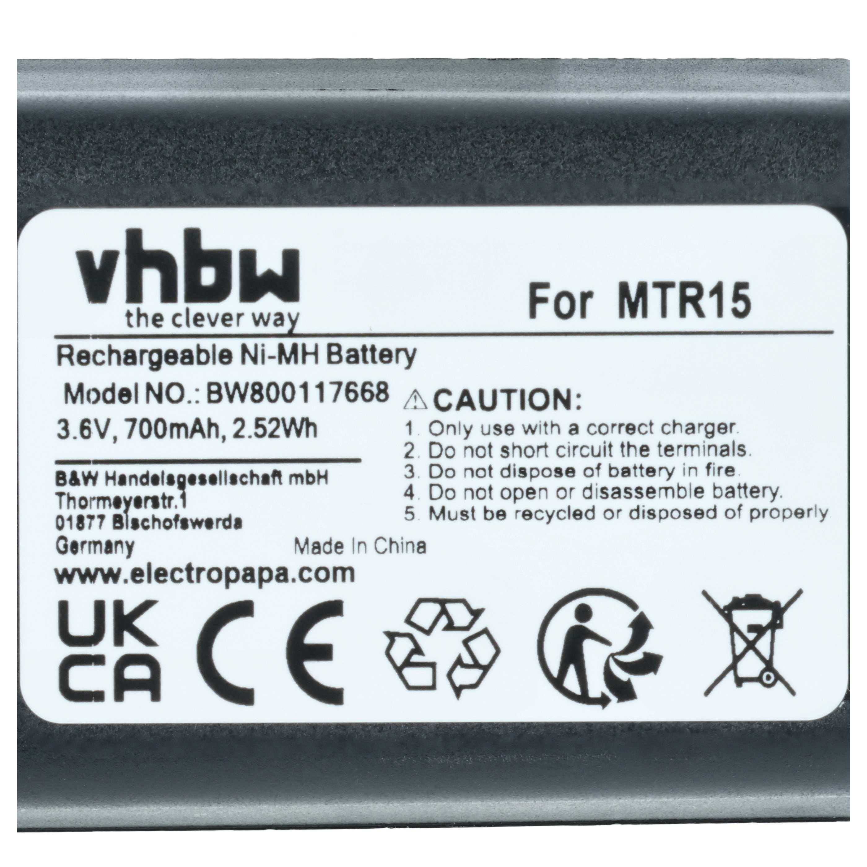 vhbw Akku kompatibel mit Ravioli LNH800 | LJRAEC20.50098.02.11 Fernbedienung Remote Control (700 mAh, 3,6 V, NiMH)-3