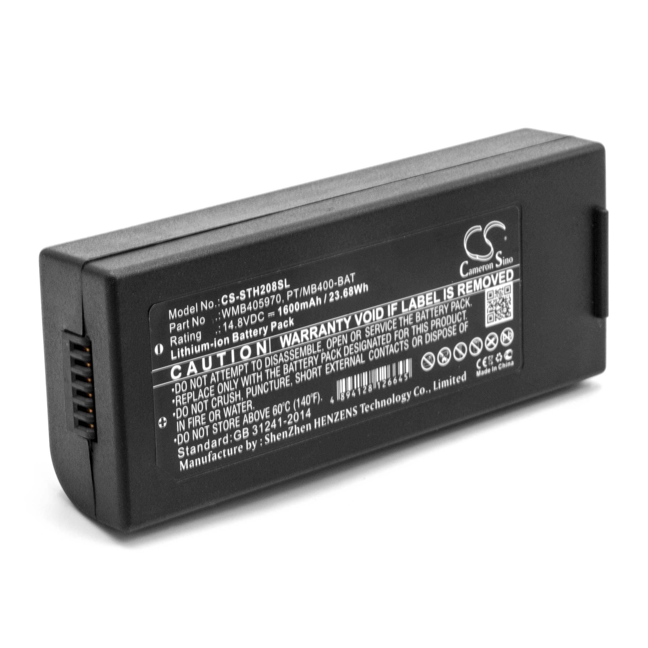 vhbw Akku kompatibel mit Lapin PT408e | PT412e Drucker Kopierer Scanner Etiketten-Drucker (1600 mAh, 14,8 V, Li-Ion)-0