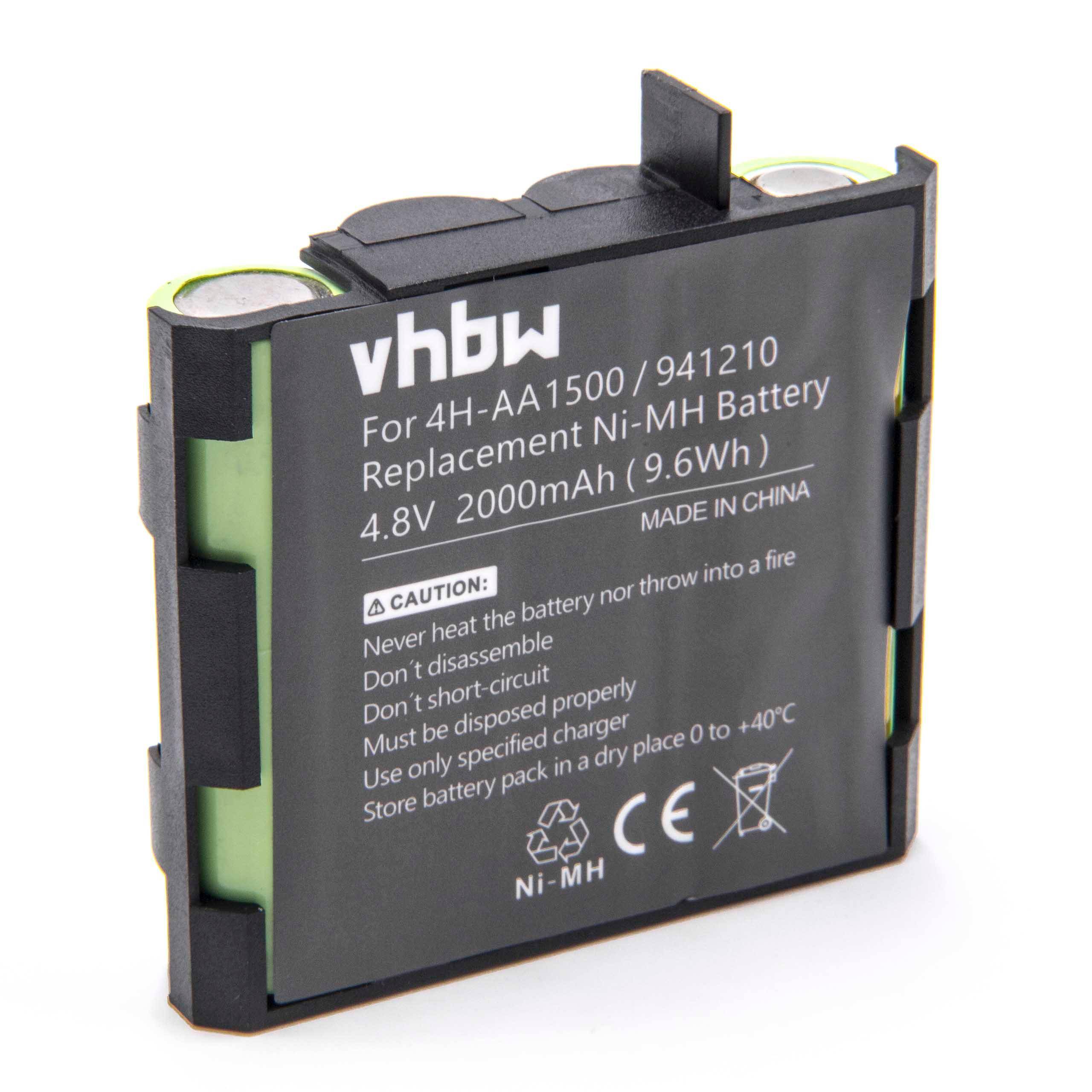 vhbw Akku kompatibel mit Compex Muskelstimulator Geräte | Ersetzt Compex 4H-AA1500, 4H-AA2000, 941210, 941213 - (NiMH-0
