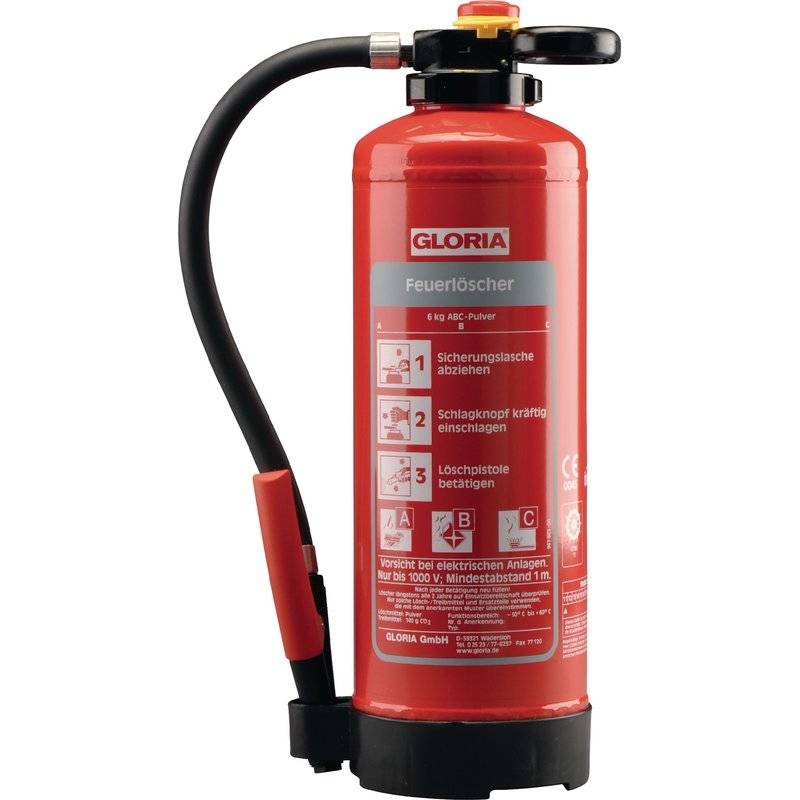 Auflade-Pulverfeuerlöscher 12kg aufladb.Brandkl.55 A 233 B C m.Wandh.GLORIA-0