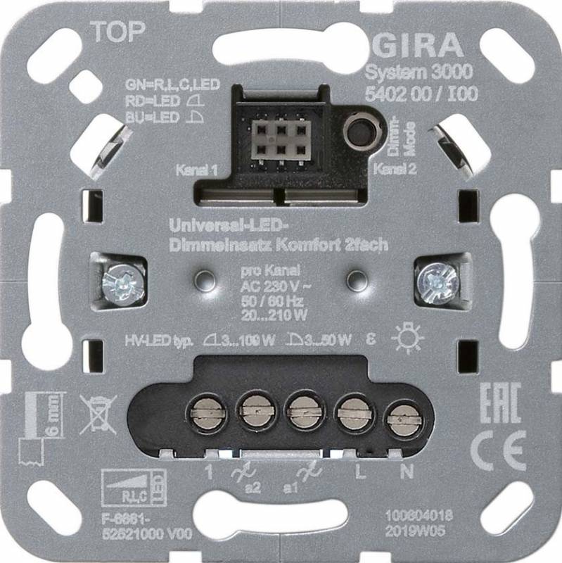 GIRA - LED-Dimmeinsatz 540200 S3000 Komfort 2f-0