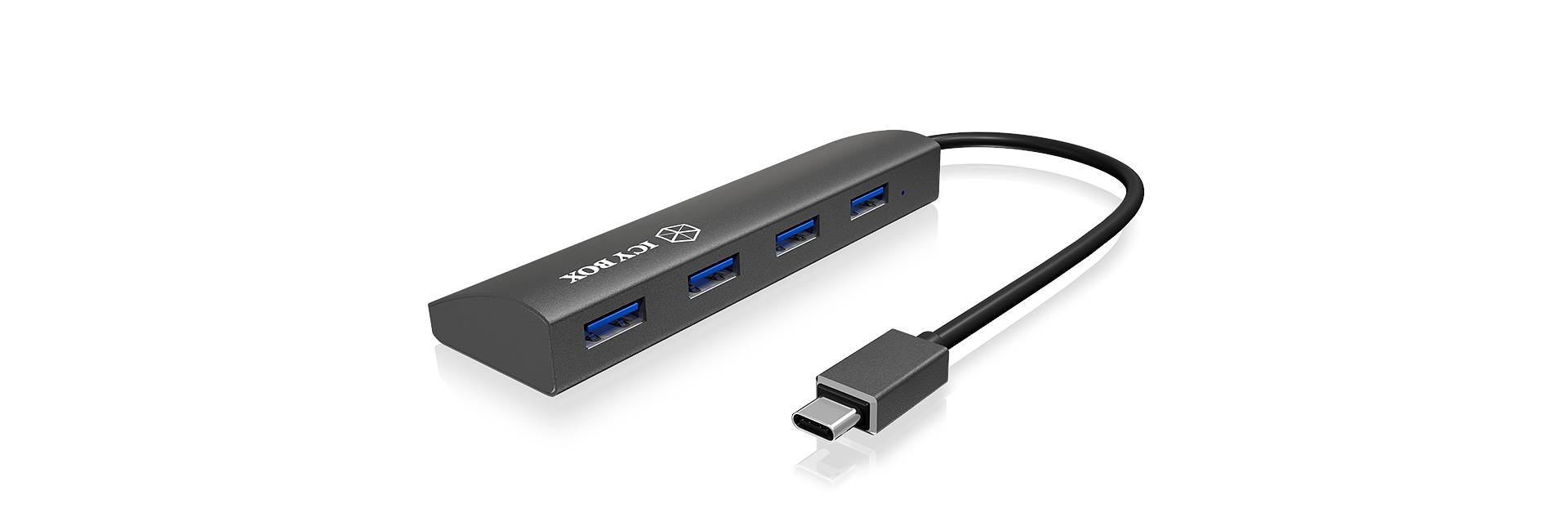 IB-AC6405-C, 4 Port USB 3.0 Type-C Hub, 1x Type-C zu 4x Type-A, Alu-Gehäuse-0