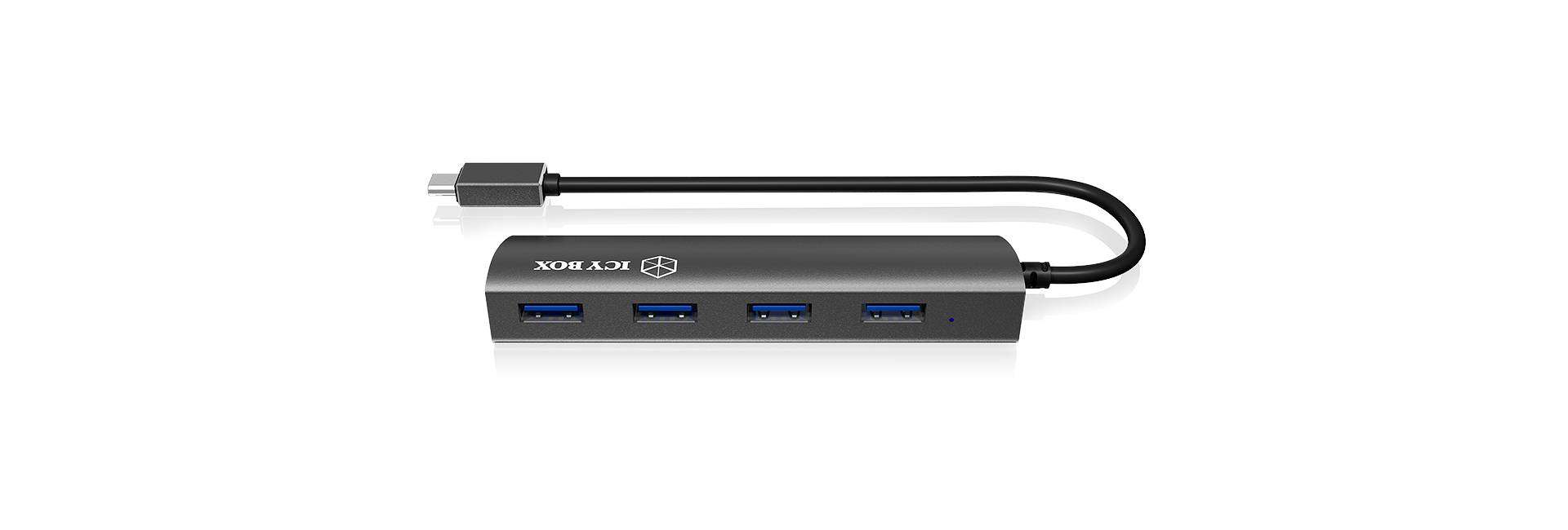 IB-AC6405-C, 4 Port USB 3.0 Type-C Hub, 1x Type-C zu 4x Type-A, Alu-Gehäuse-1