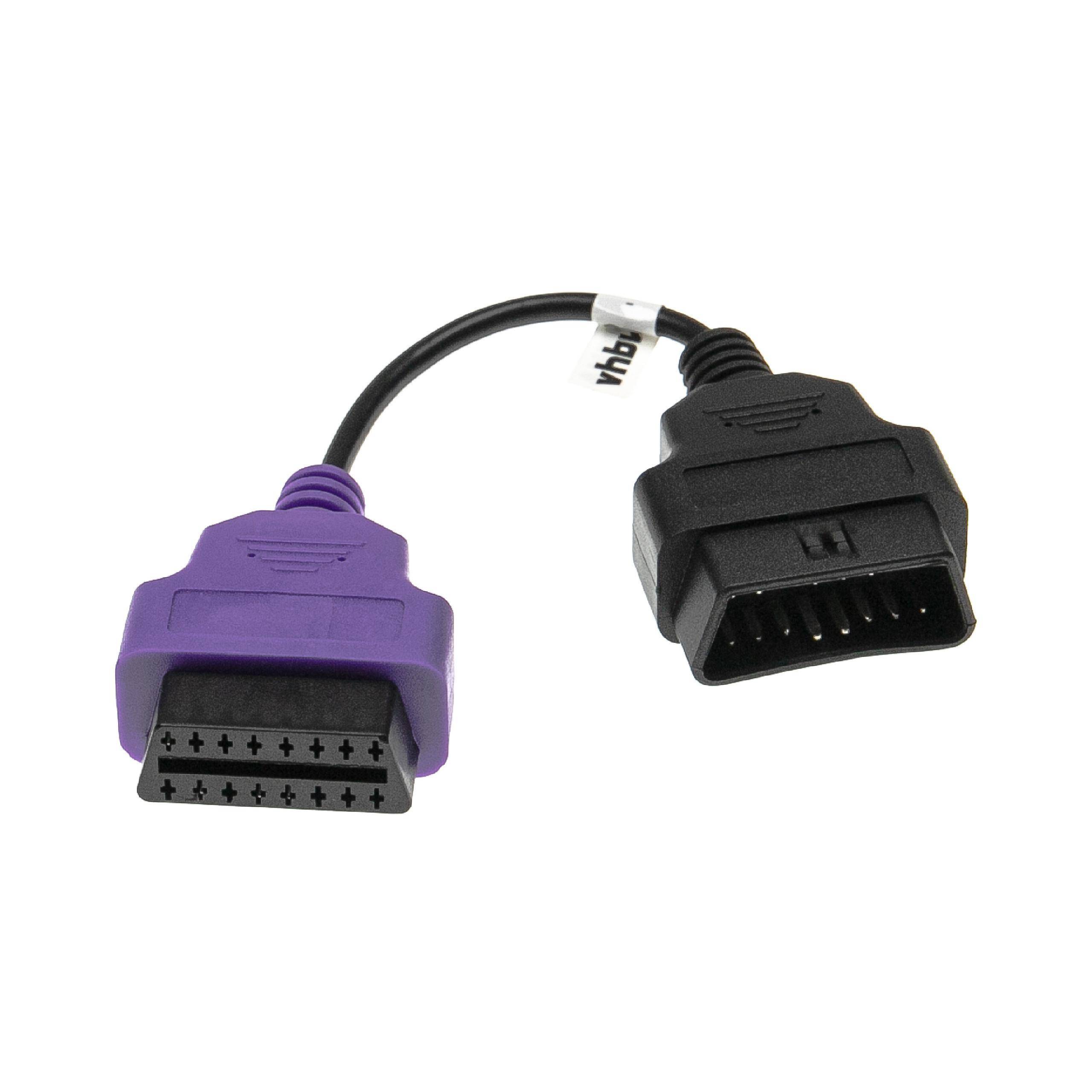 vhbw OBD Adapter 16Pin-OBD1 auf OBD2 kompatibel mit Alfa Romeo Giulietta | MiTo - 20 cm-1