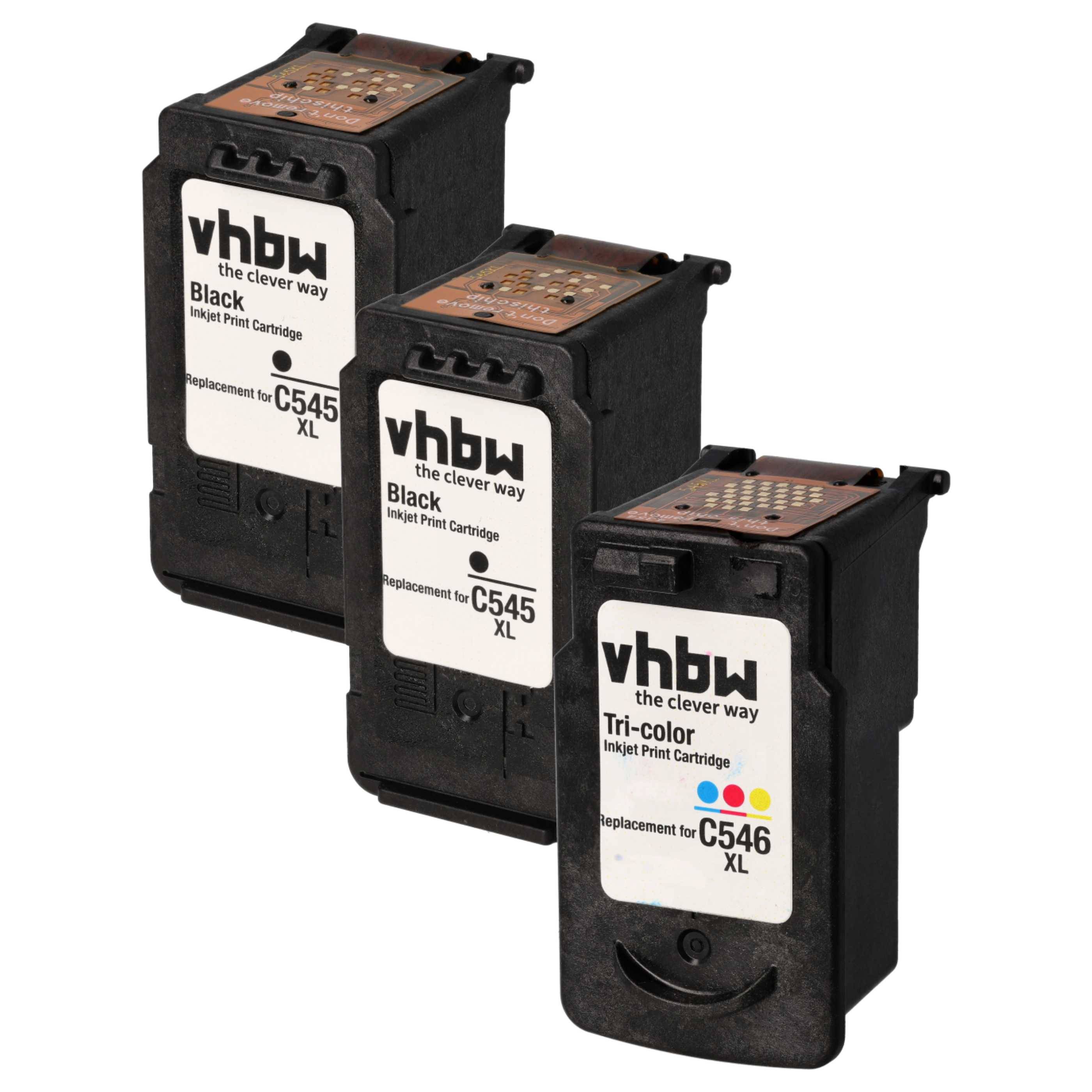 vhbw 3x Tintenpatronen kompatibel mit Canon Pixma MG2550 | MG2555, MG3051, MG3050, MG-2550, MG2950, MG2940, MG2540-0