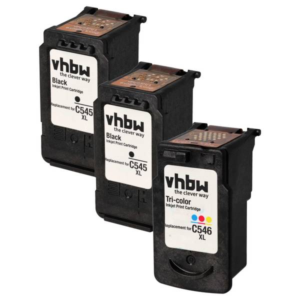 vhbw 3x Tintenpatronen kompatibel mit Canon Pixma MG2550 | MG2555, MG3051, MG3050, MG-2550, MG2950, MG2940, MG2540