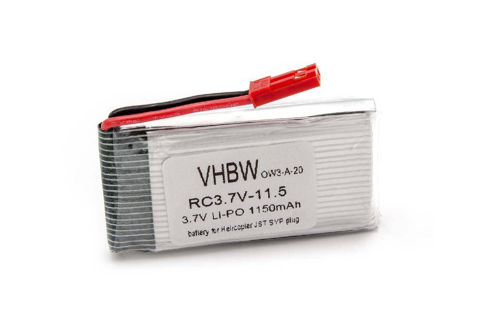 vhbw Li-Ion Akku 1150mAh (3.7V) kompatibel mit RC Modell Helikopter JST SYP-0