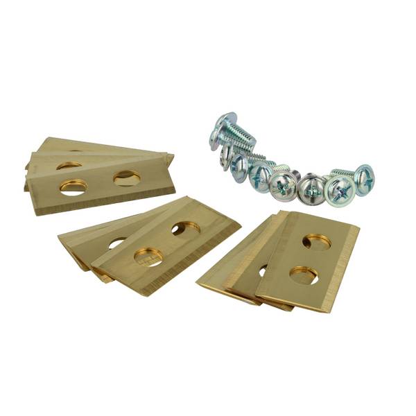 vhbw 9x Ersatz-Messer kompatibel mit Einhell Freelexo + | + Kit, + LCD Kit 900 Rasenmäher - Ersatzklinge Gold, Stahl