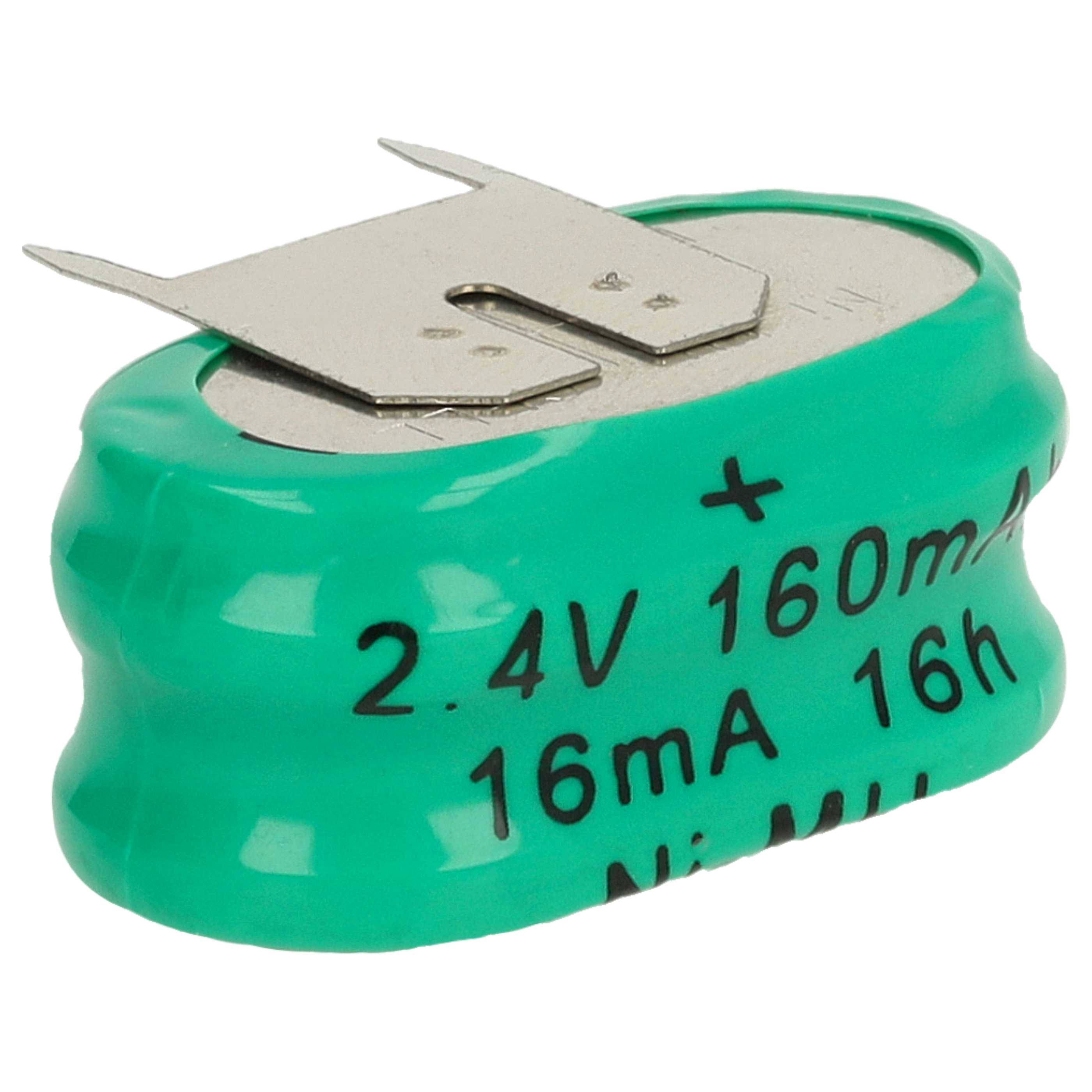 vhbw NiMH Ersatz Knopfzellen-Akku Typ 2/V150H 3-Pins 150mAh 2,4V | kompatibel mit Modellbau-Akkus, Solar-Leuchten uvm.-0