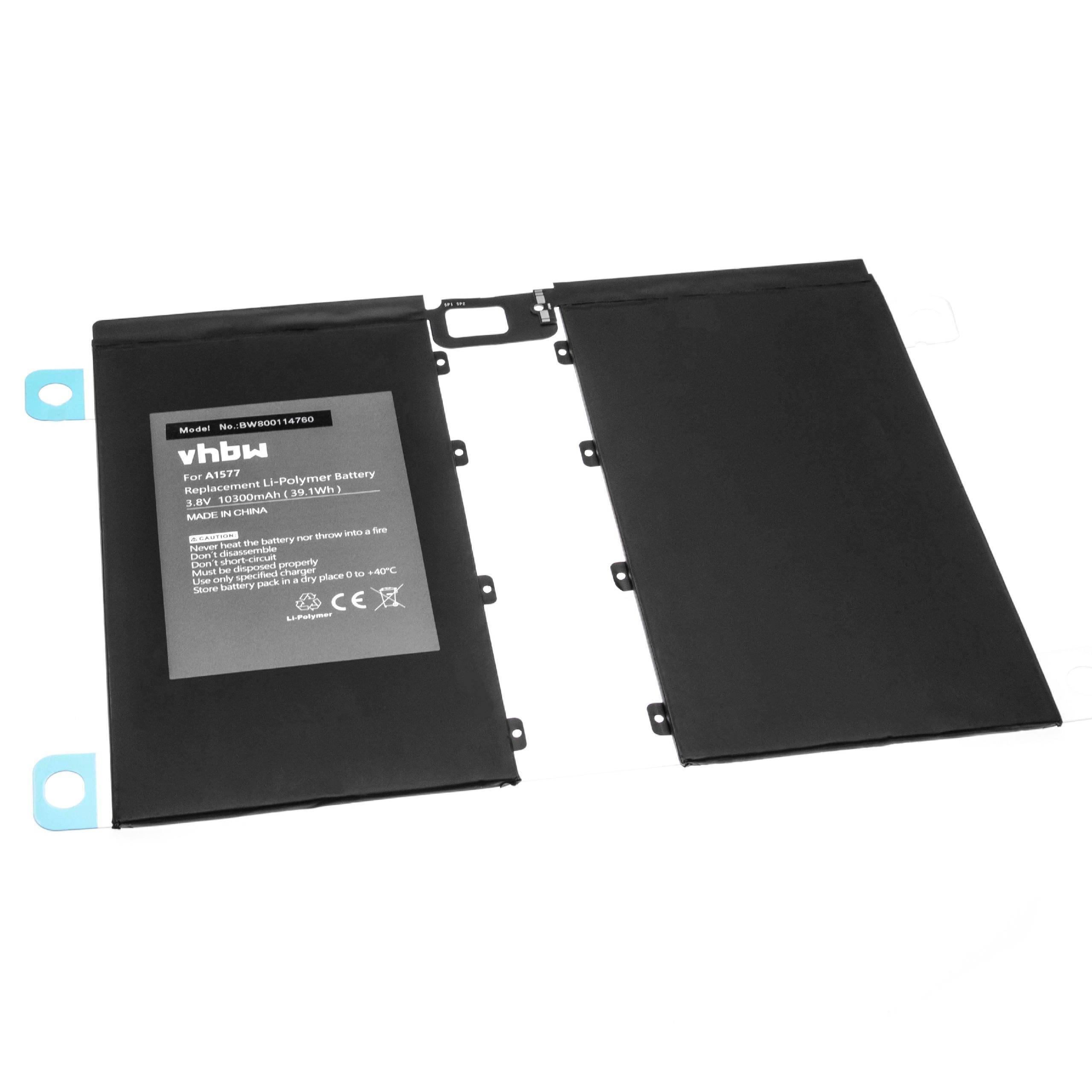 vhbw Akku kompatibel mit Apple iPad Pro | Pro 12.9, A1584 Tablet Pad (10300 mAh, 3,8 V, Li-Polymer)