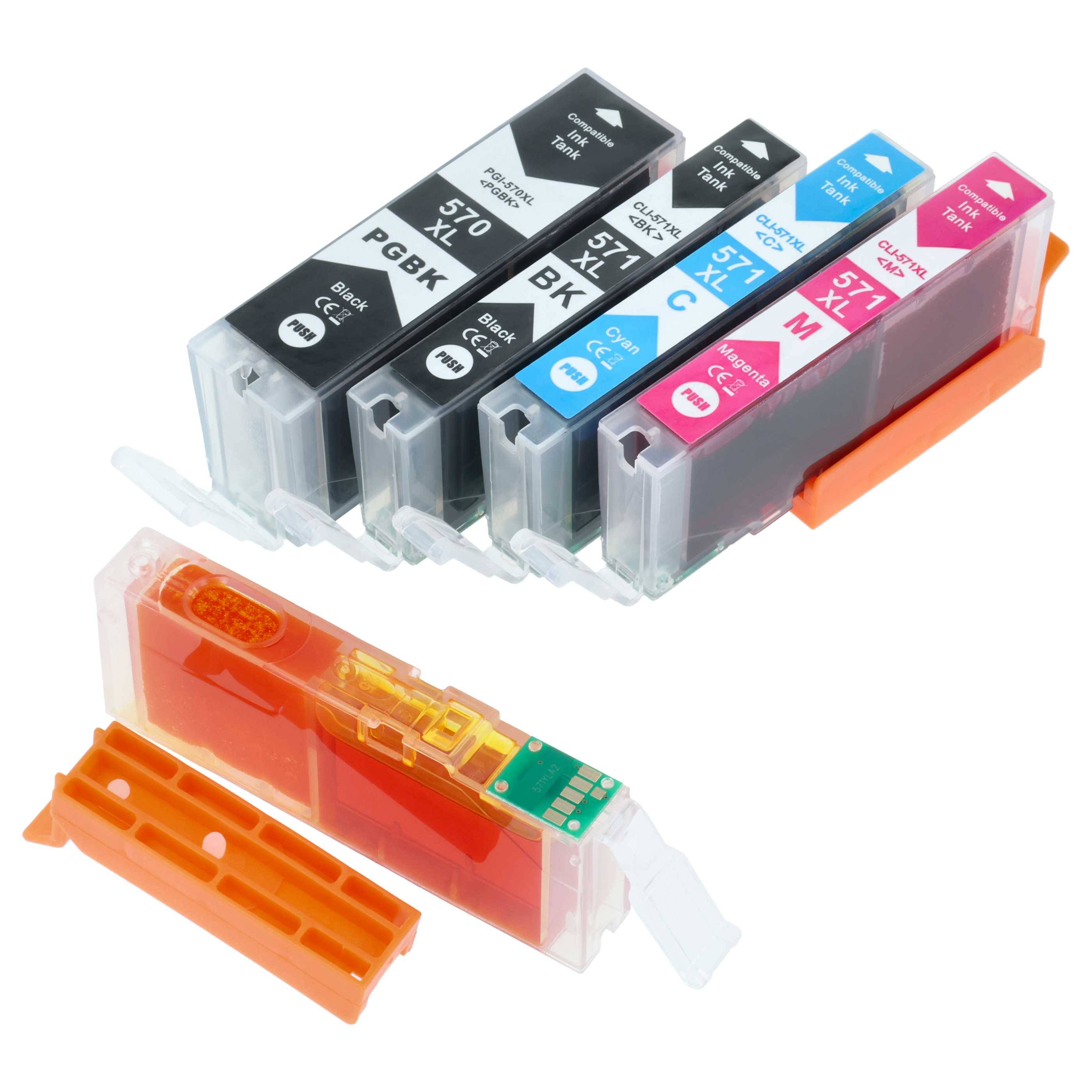 vhbw 5x Tintenpatronen Ersatz für Canon PGI-570 | PGI570, PGI-571, PGI571 für Drucker (Kompatibel)-2