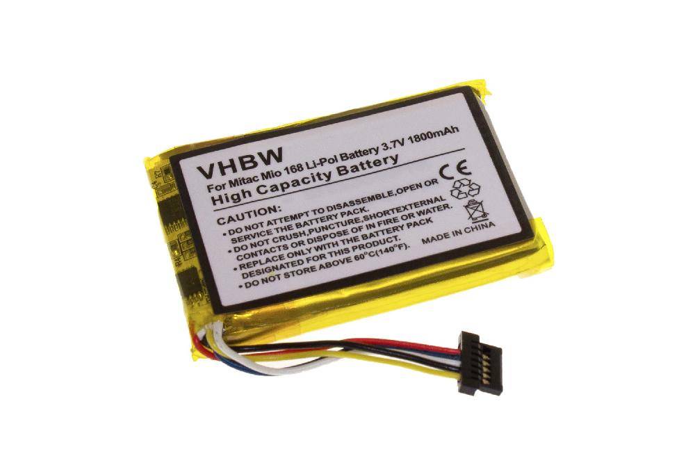 vhbw Akku kompatibel mit Typhoon MyGuide 3500 Mobile | 3500XL, 3500, 3500TMC, 3500Lidl GPS Navigation Navi (1800 mAh, 3-0