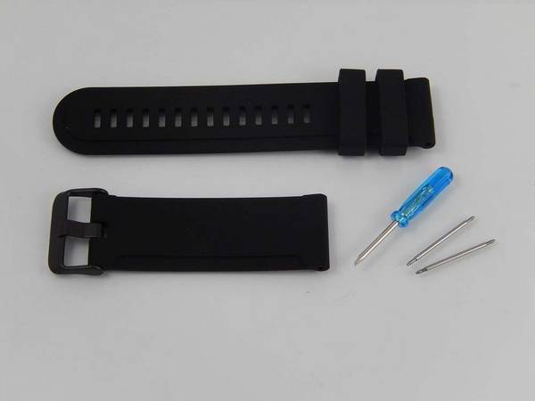 vhbw Ersatz L Armband kompatibel mit Suunto Traverse Fitnessuhr | Smartwatch - 12,5cm + 8,5 cm Silikon schwarz