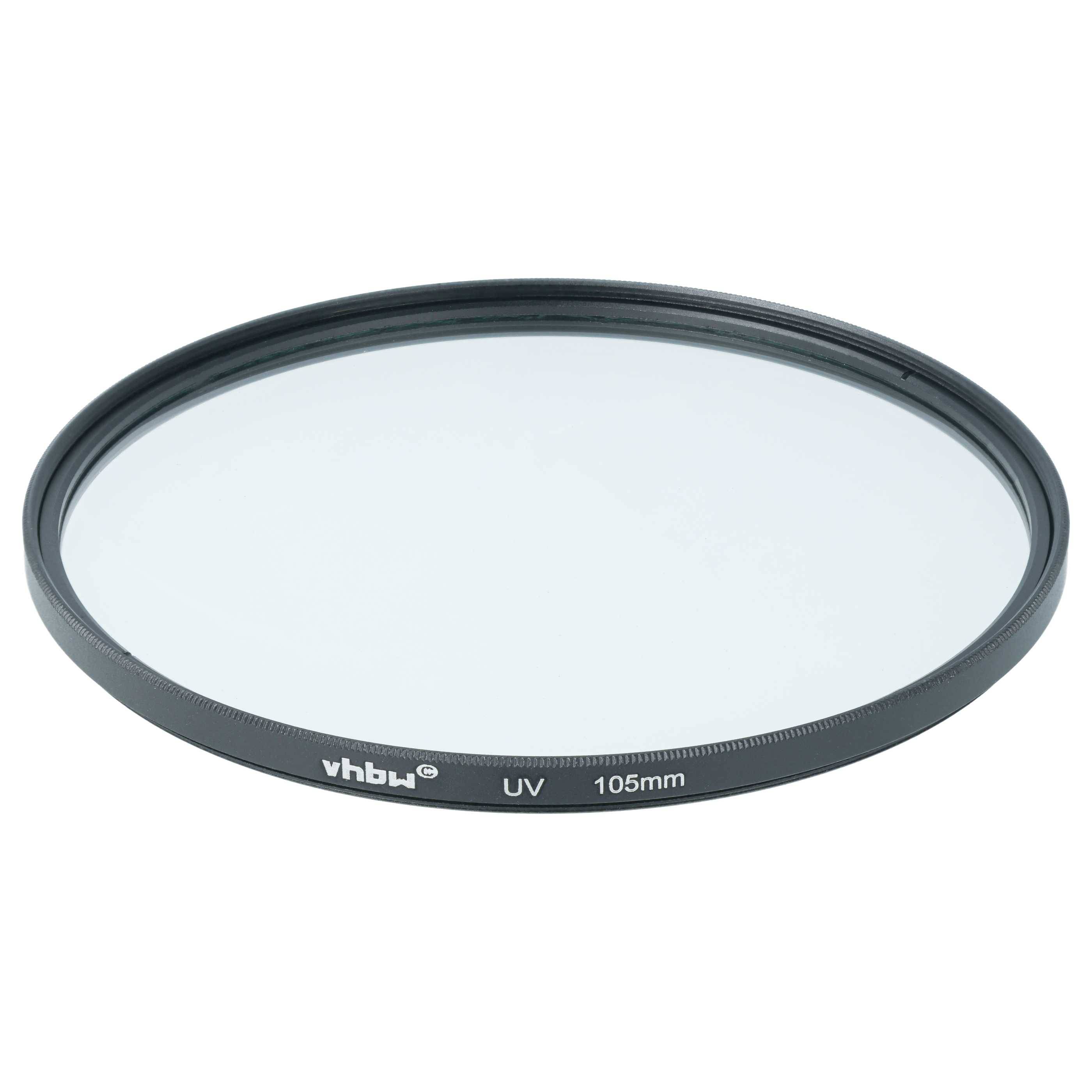vhbw Universal UV Filter für Kamera Objektive mit 105mm Filtergewinde | UV Schutzfilter, Schwarz
