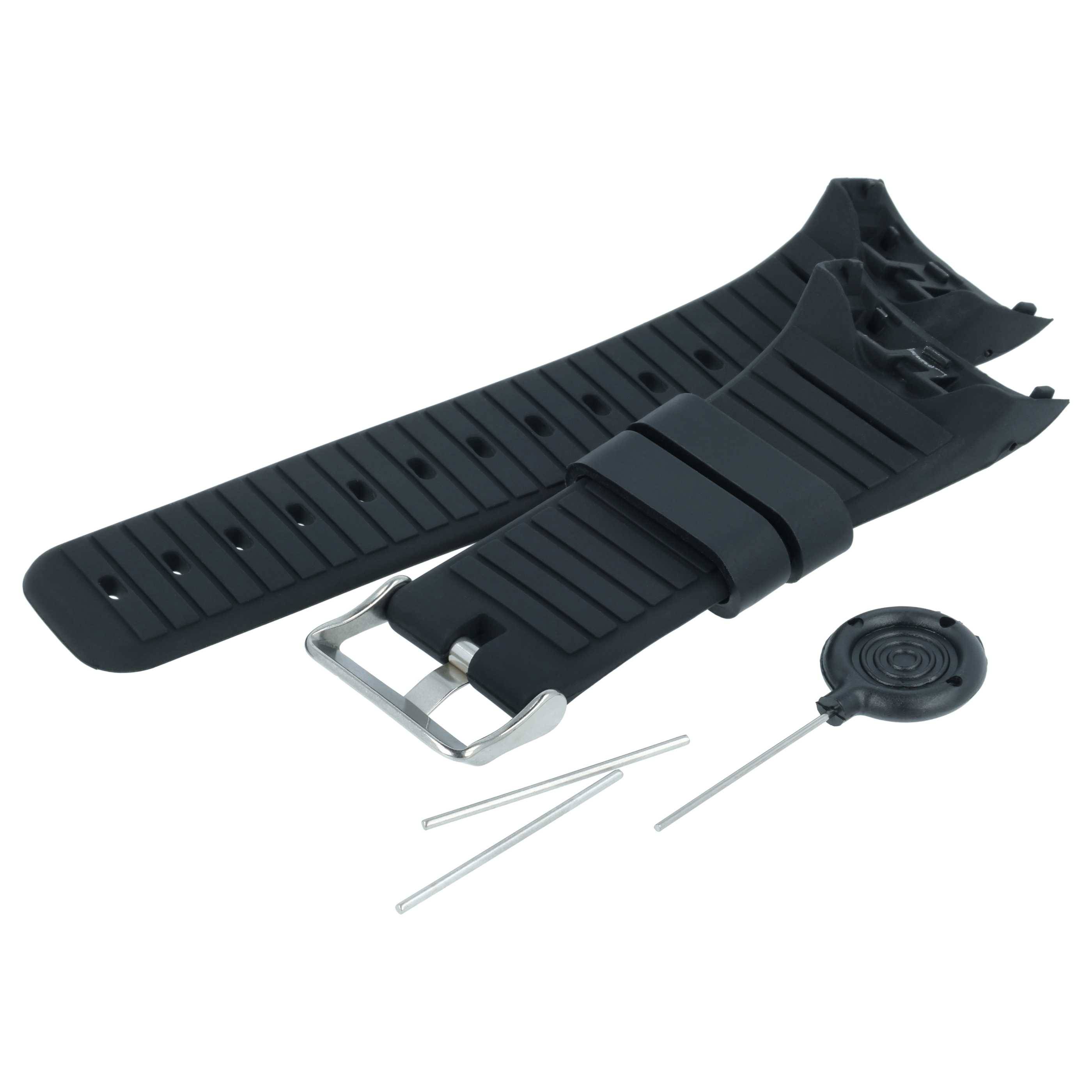 vhbw TPE Ersatz Armband kompatibel mit Polar M430 | M400 Fitnessuhr, Smartwatch - 9,0cm + 12,2 cm schwarz-1