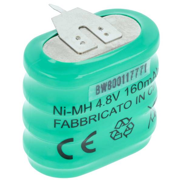 vhbw NiMH Ersatz Knopfzellen-Akku Typ 4/V150H 3-Pins 150mAh 4,8V | kompatibel mit Modellbau-Akkus, Solar-Leuchten uvm.