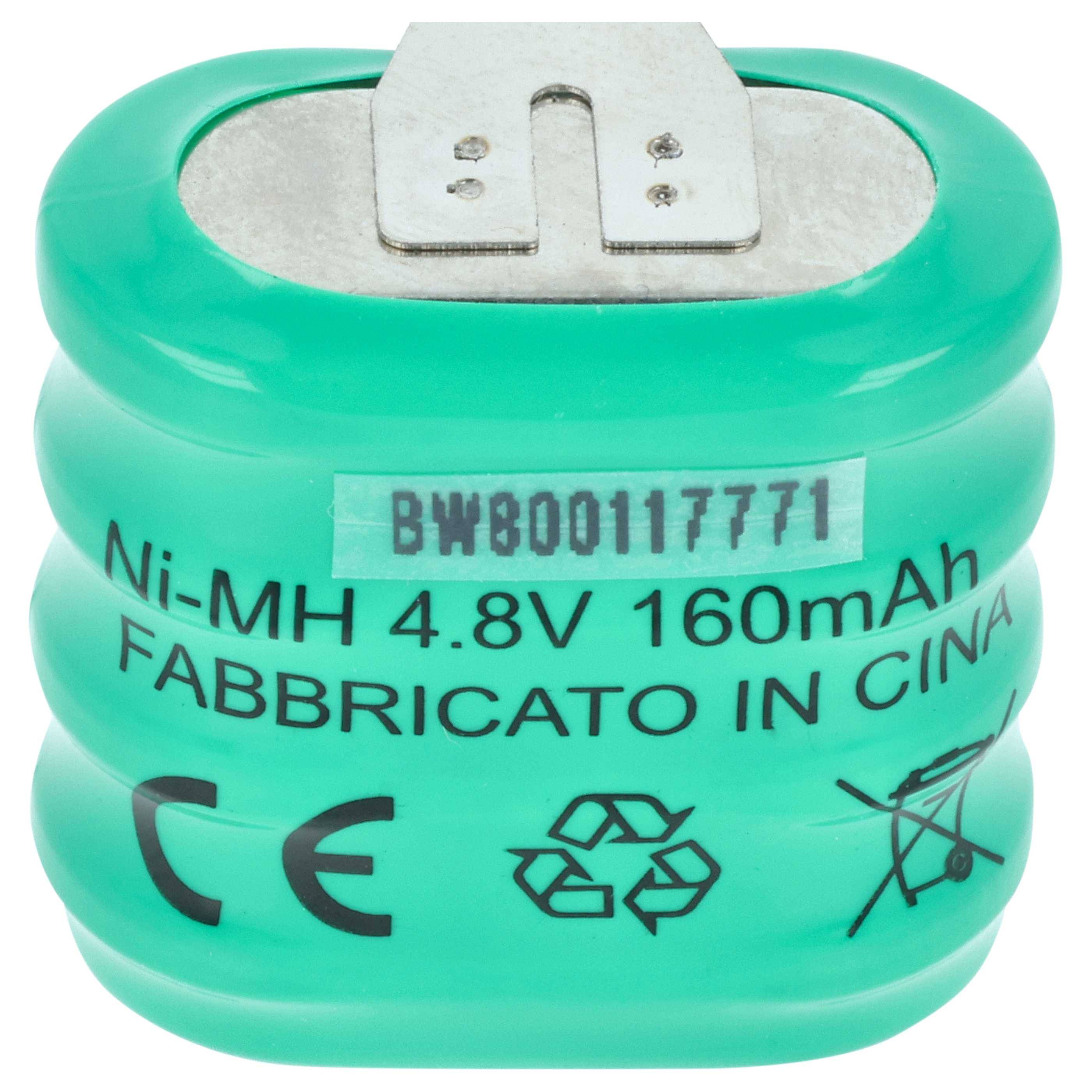 vhbw NiMH Ersatz Knopfzellen-Akku Typ 4/V150H 3-Pins 150mAh 4,8V | kompatibel mit Modellbau-Akkus, Solar-Leuchten uvm.-3