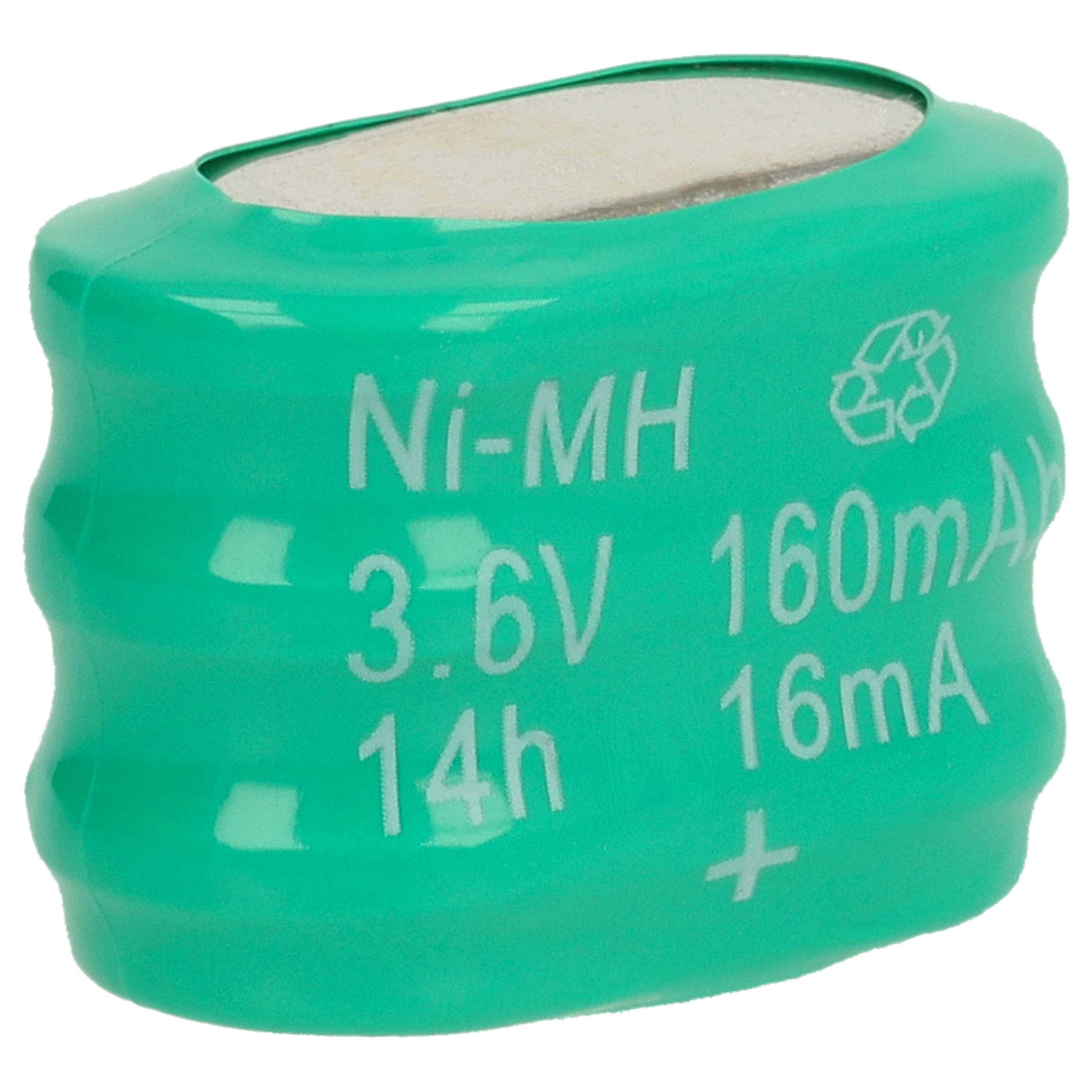 vhbw NiMH Ersatz Knopfzellen-Akku Typ 3/V150H 150mAh 3,6V | kompatibel mit Modellbau-Akkus, Solar-Leuchten uvm.-0