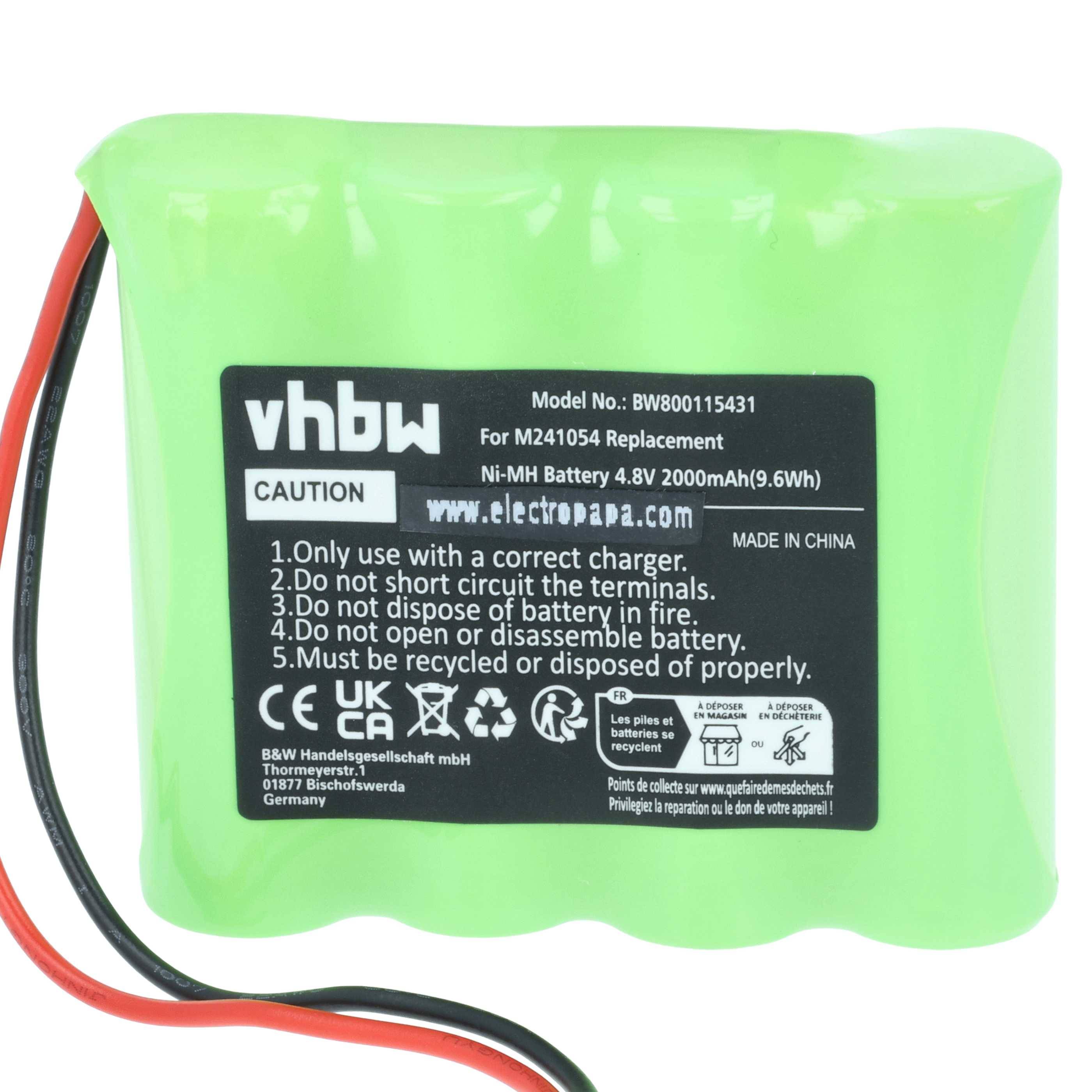 vhbw 2x Akku Ersatz für Teleradio M241054 | für Industrie-Funkfernsteuerung Fernbedienung (2000 mAh, 4,8 V, NiMH)-3
