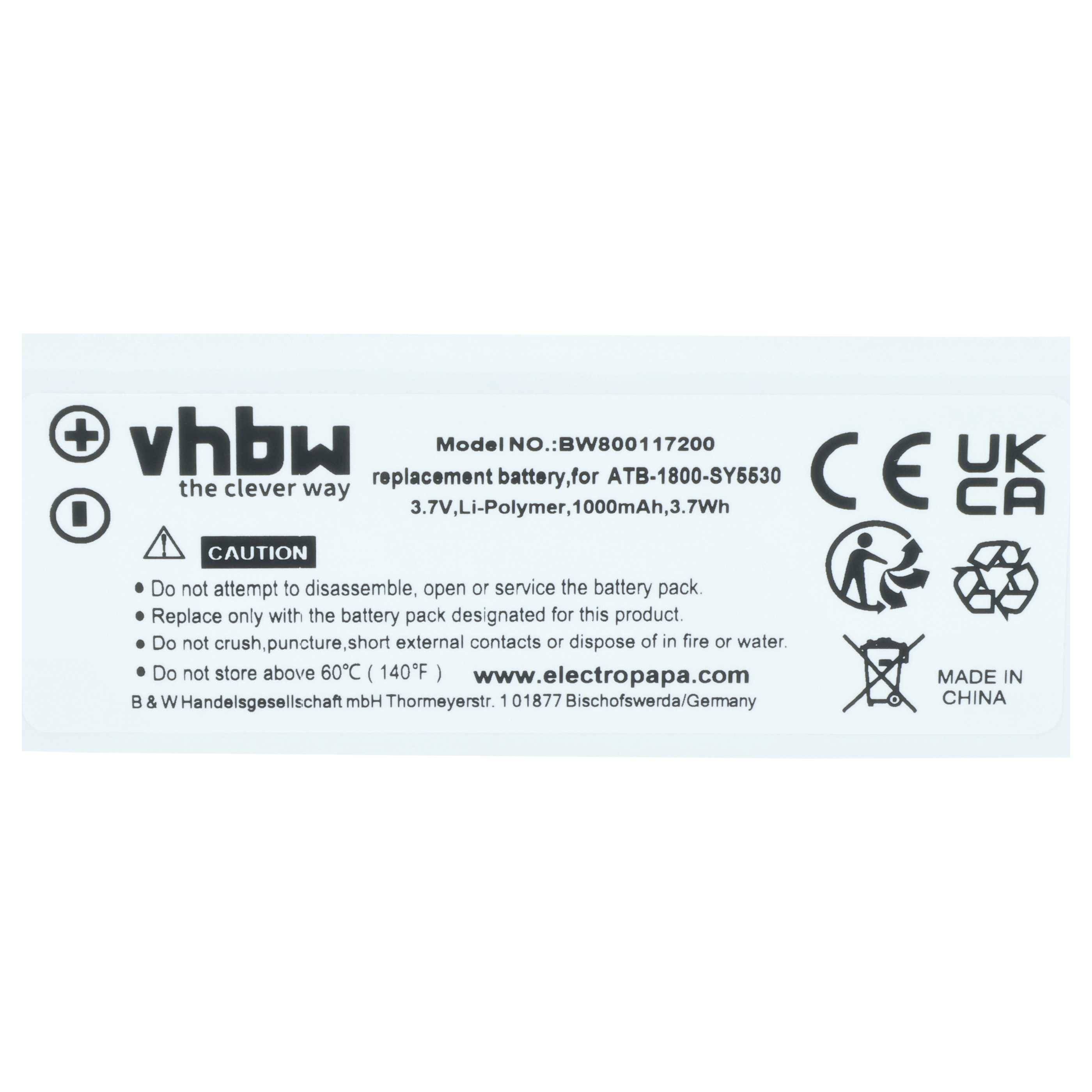 vhbw Akku kompatibel mit RTI T3X | T2i, T2X Fernbedienung Remote Control (1000 mAh, 3,7 V, Li-Polymer)-3