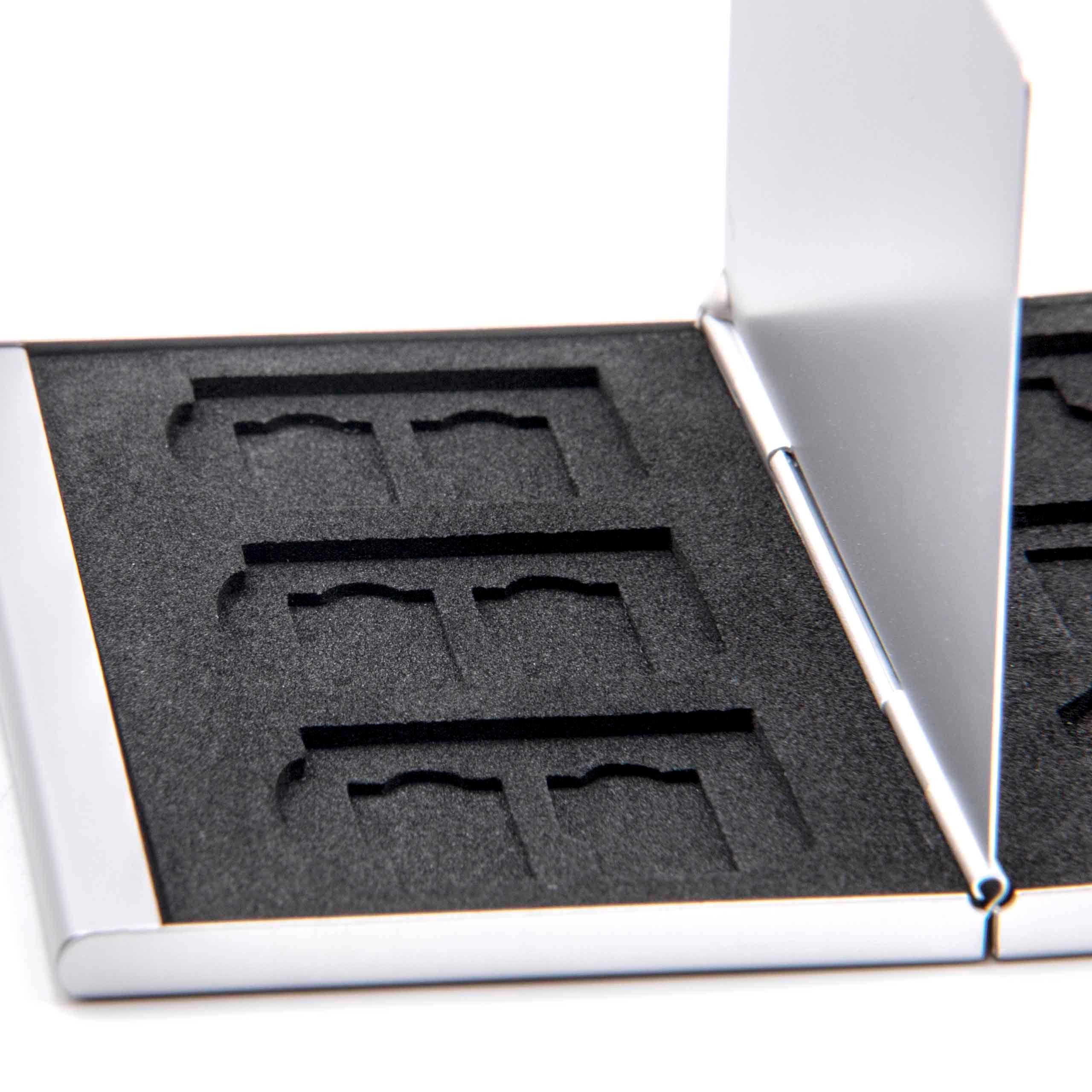 vhbw Etui für 6x SD | SDHC, SDXC Speicherkarten, 12x Micro-SD / Transflash Speicherkarten - Case Silber-4