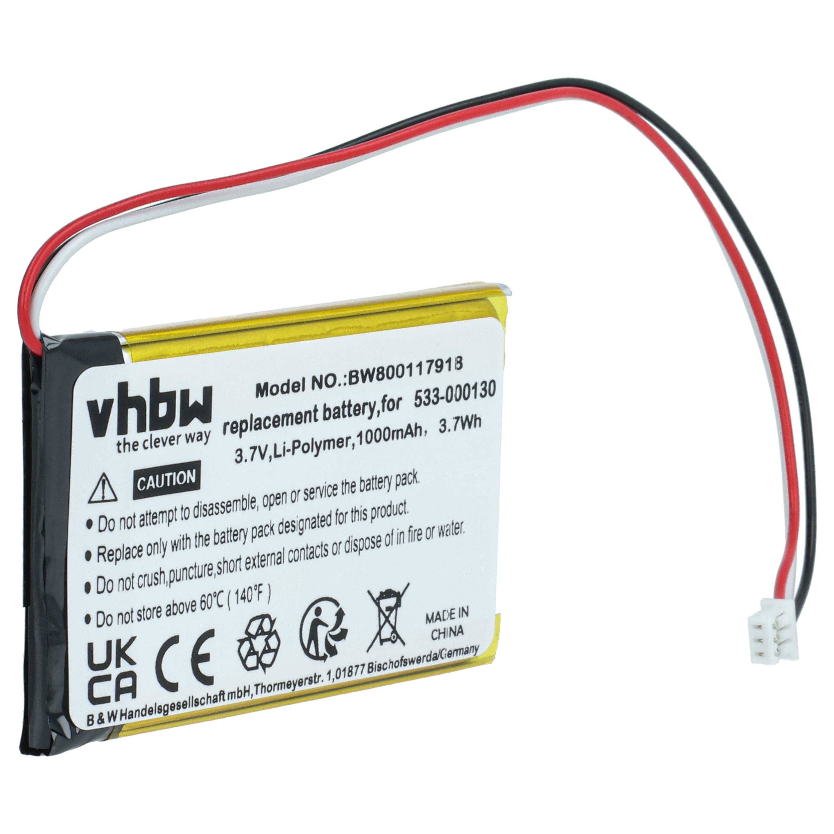 vhbw Akku kompatibel mit Logitech G403 | G900, G903, G703 kabellose Maus (1000 mAh, 3,7 V, Li-Polymer)-0