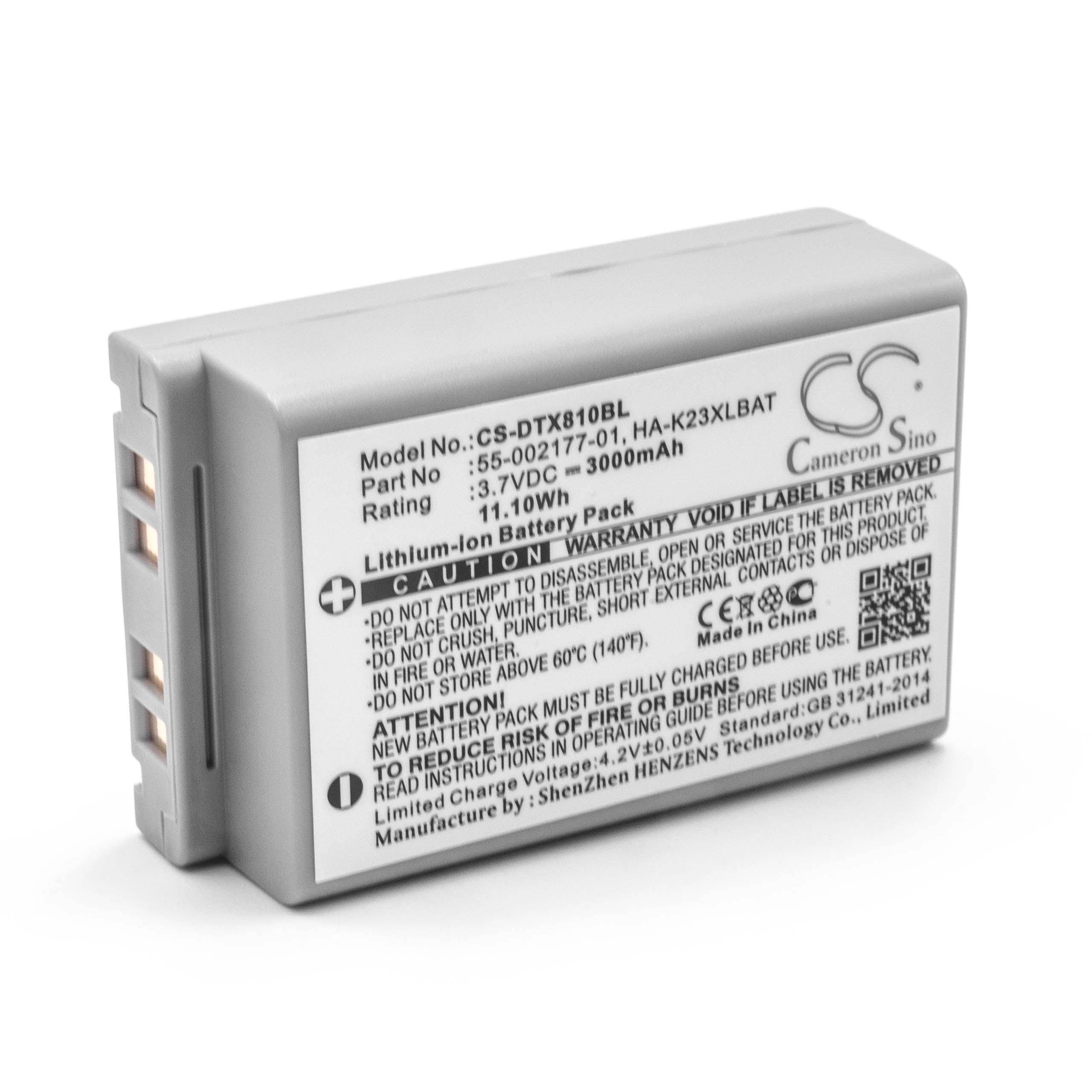 vhbw Akku kompatibel mit Casio DT-X8-10C | DT-X8, DT-X200, DT-X200-20E, DT-X200-10E Barcodescanner POS (3000 mAh, 3,7 V-0