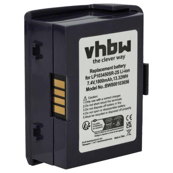 vhbw Akku Ersatz für Verifone 24016-01-R | LP103450SR-2S für Kartenleser, NFC Smart Card Reader, Lesegerät (1800 mAh, 7