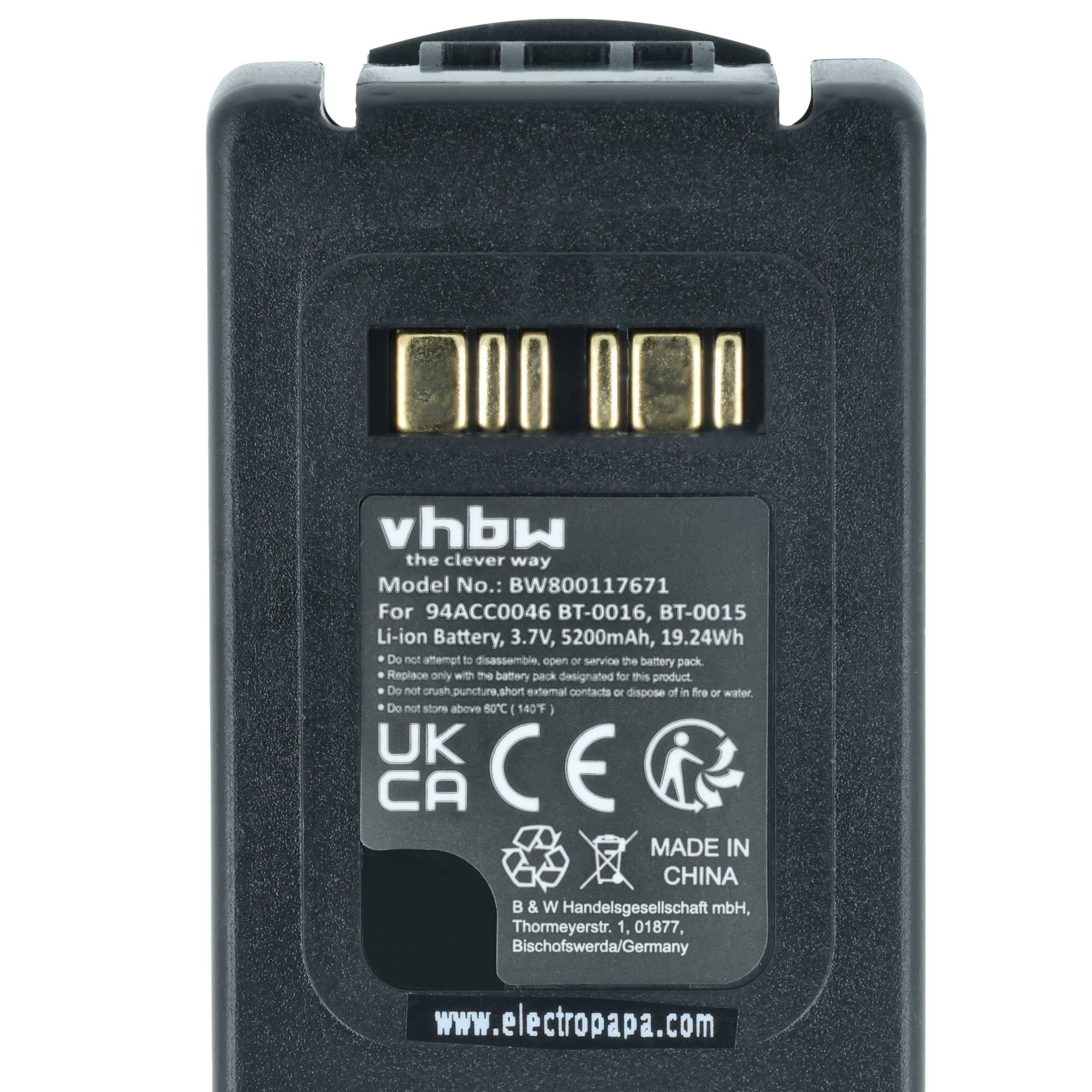 vhbw Akku Ersatz für Datalogic BT-0015 | BT-0016, 94ACC0046, 94ACC0048 für Barcodescanner POS (5200 mAh, 3,7 V, Li-Ion)-3