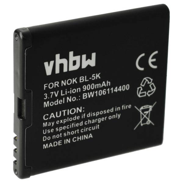 vhbw Akku kompatibel mit Nokia N86 | N85, N86 8MP, T7, C7, C7-00, X7, 701, Oro, X7-00, X7-00 8GB Handy Smartphone
